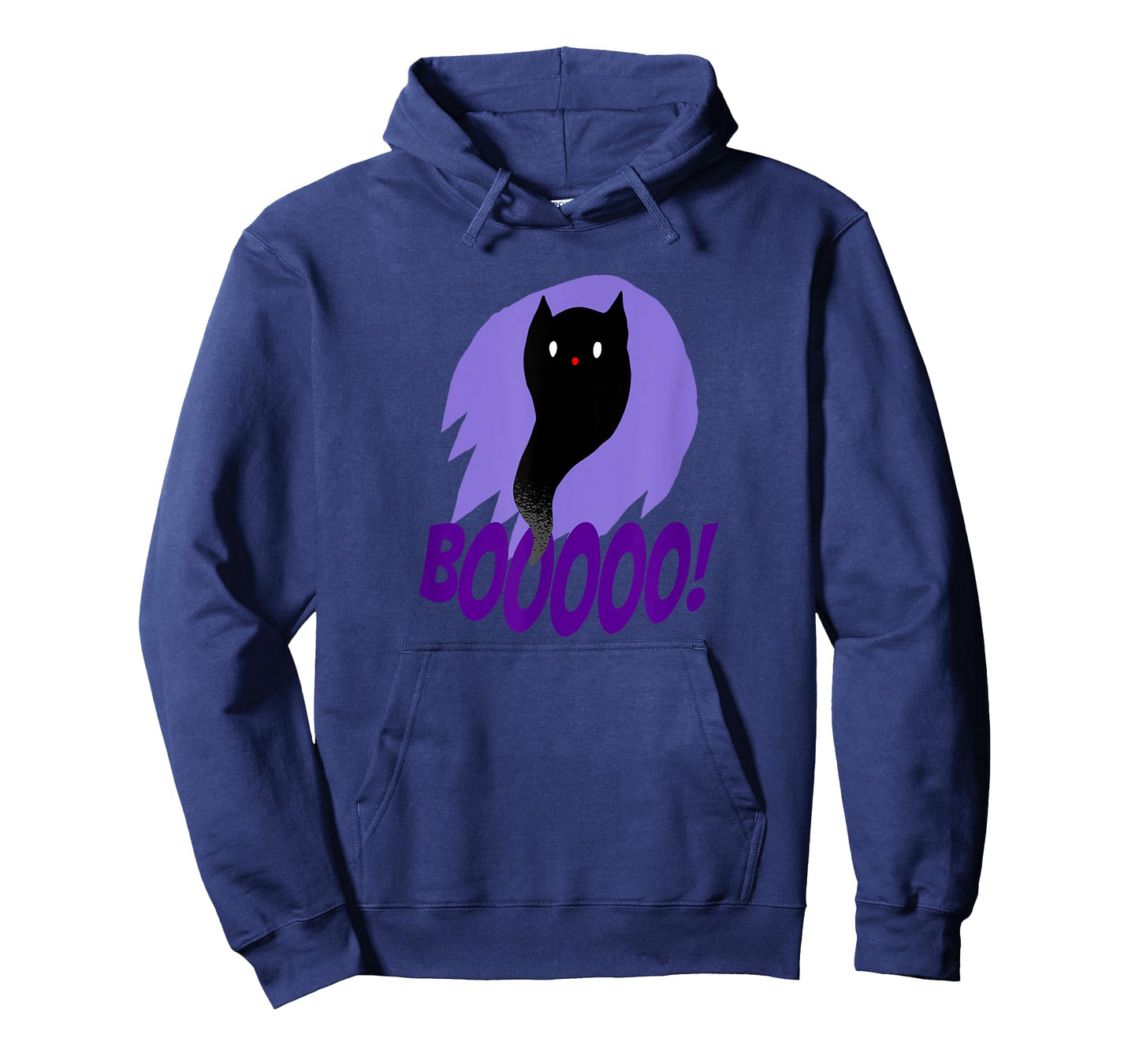 BOOOOO Halloween Cat Ghost Purple Halloween T-Shirt