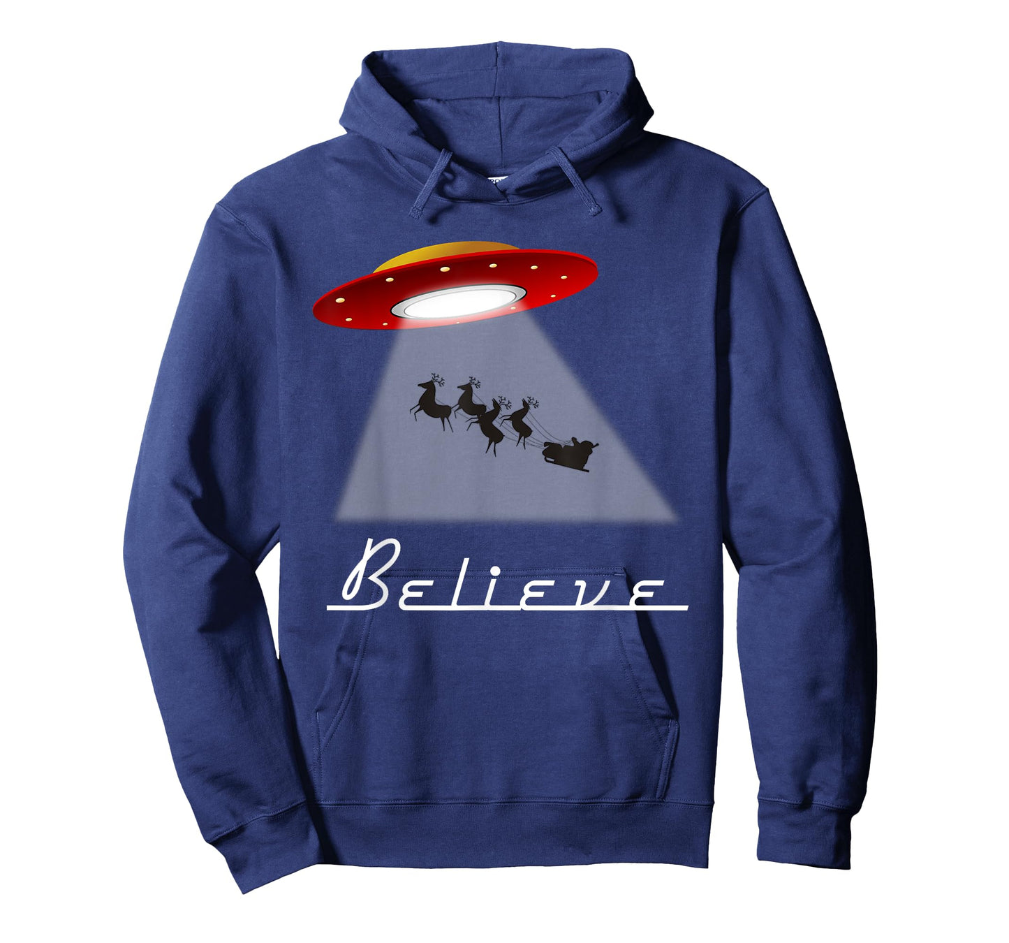 Funny Alien Christmas Shirt Believe UFO Santa Abduction Gift T-Shirt