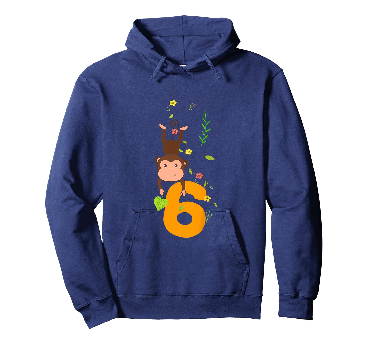 Kids Funny Cute Monkey Lover 6th Birthday Six 6 Yr 6 Year Old T-Shirt