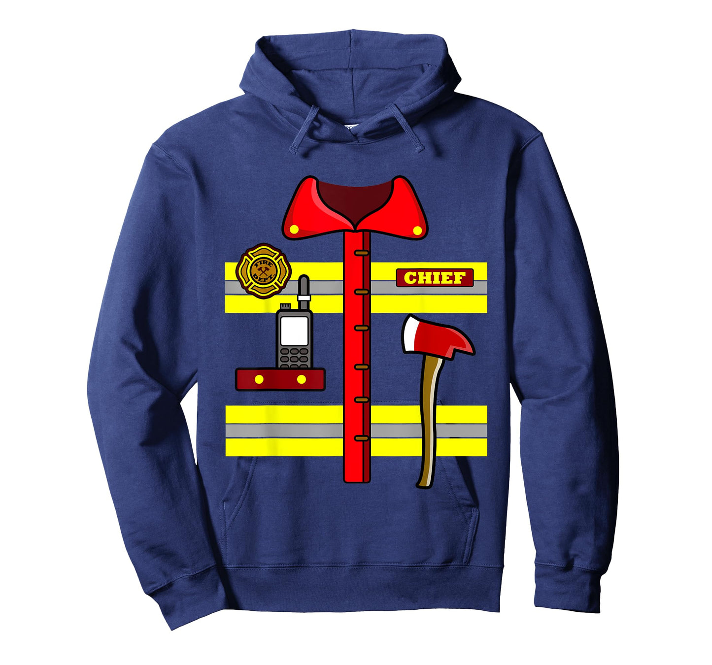 Adult Kids Halloween Fireman Firefighter Costume T-Shirt