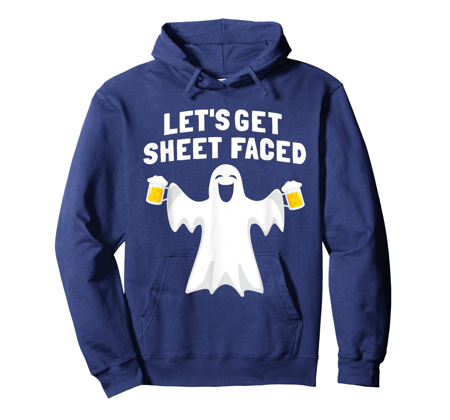 Lets Get Sheet Faced Funny Ghost Halloween Party Drinking T-Shirt
