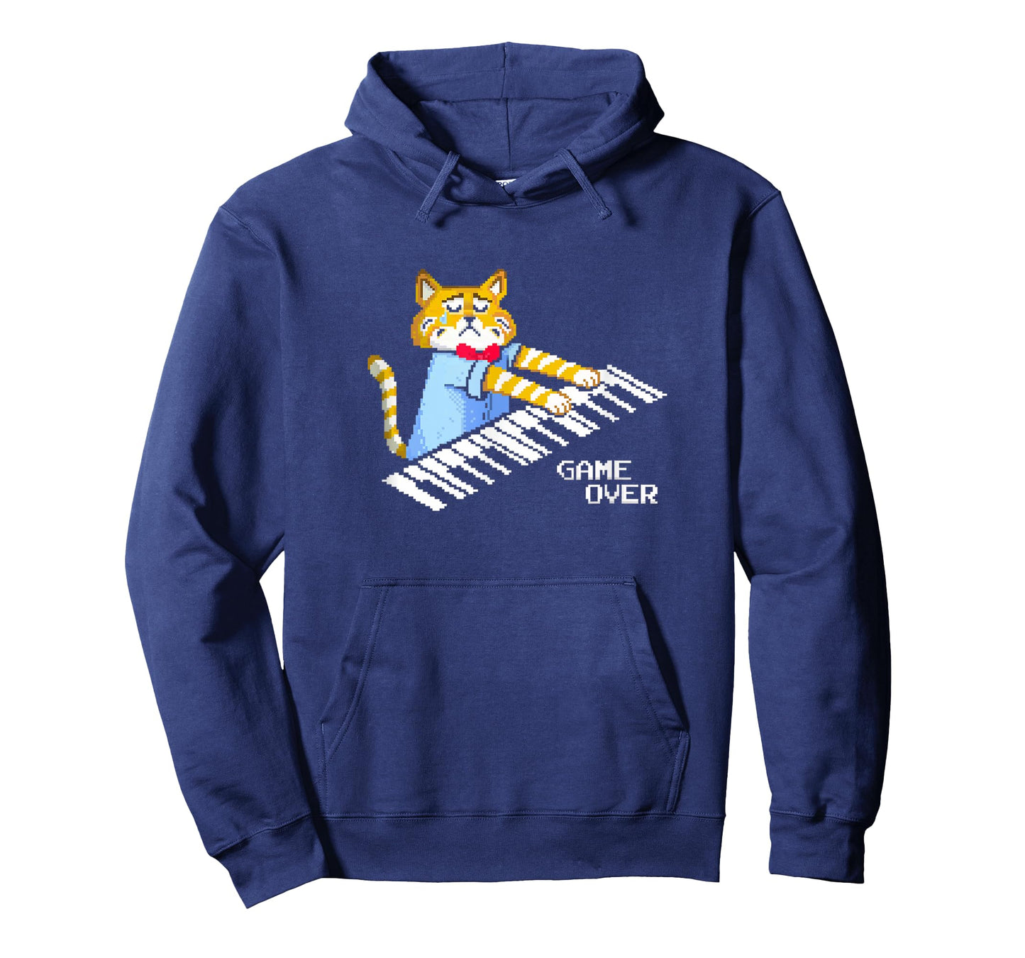 Sad Cat playing keyboard Game Over T-Shirt for Men Women