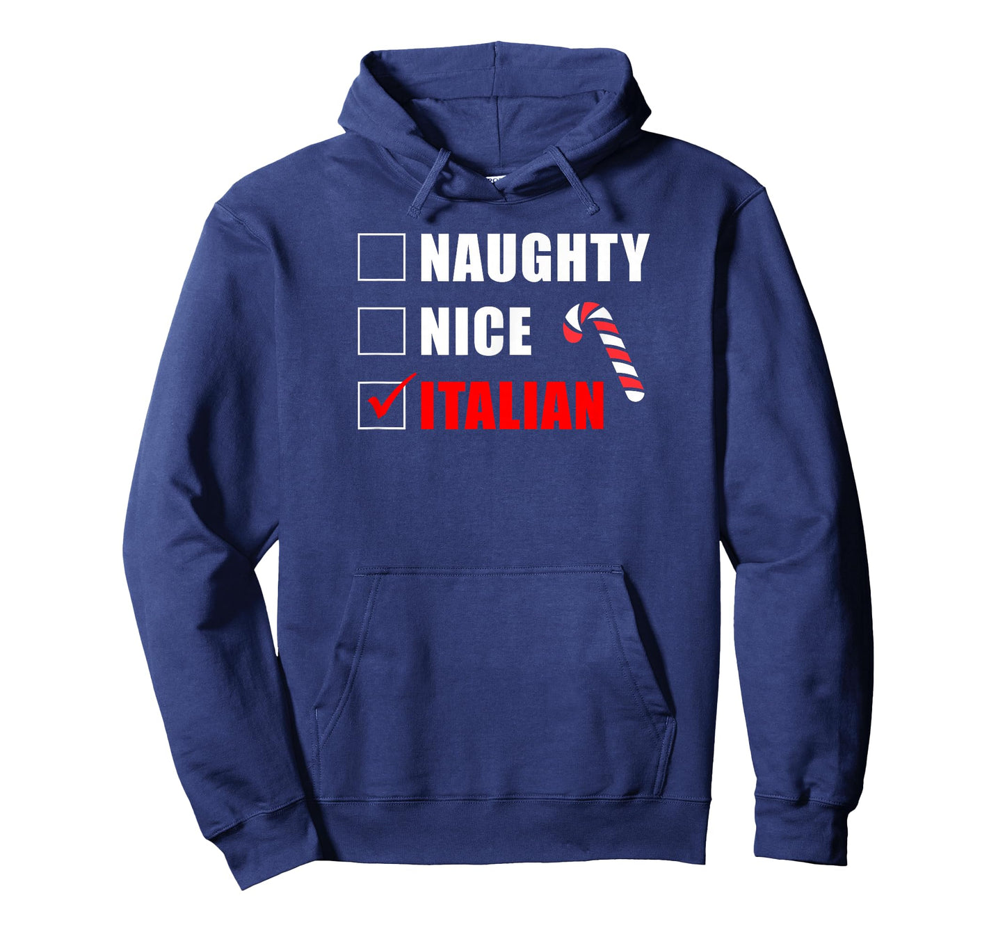 Naughty Nice Italian Candy Cane Christmas Santa List T-Shirt
