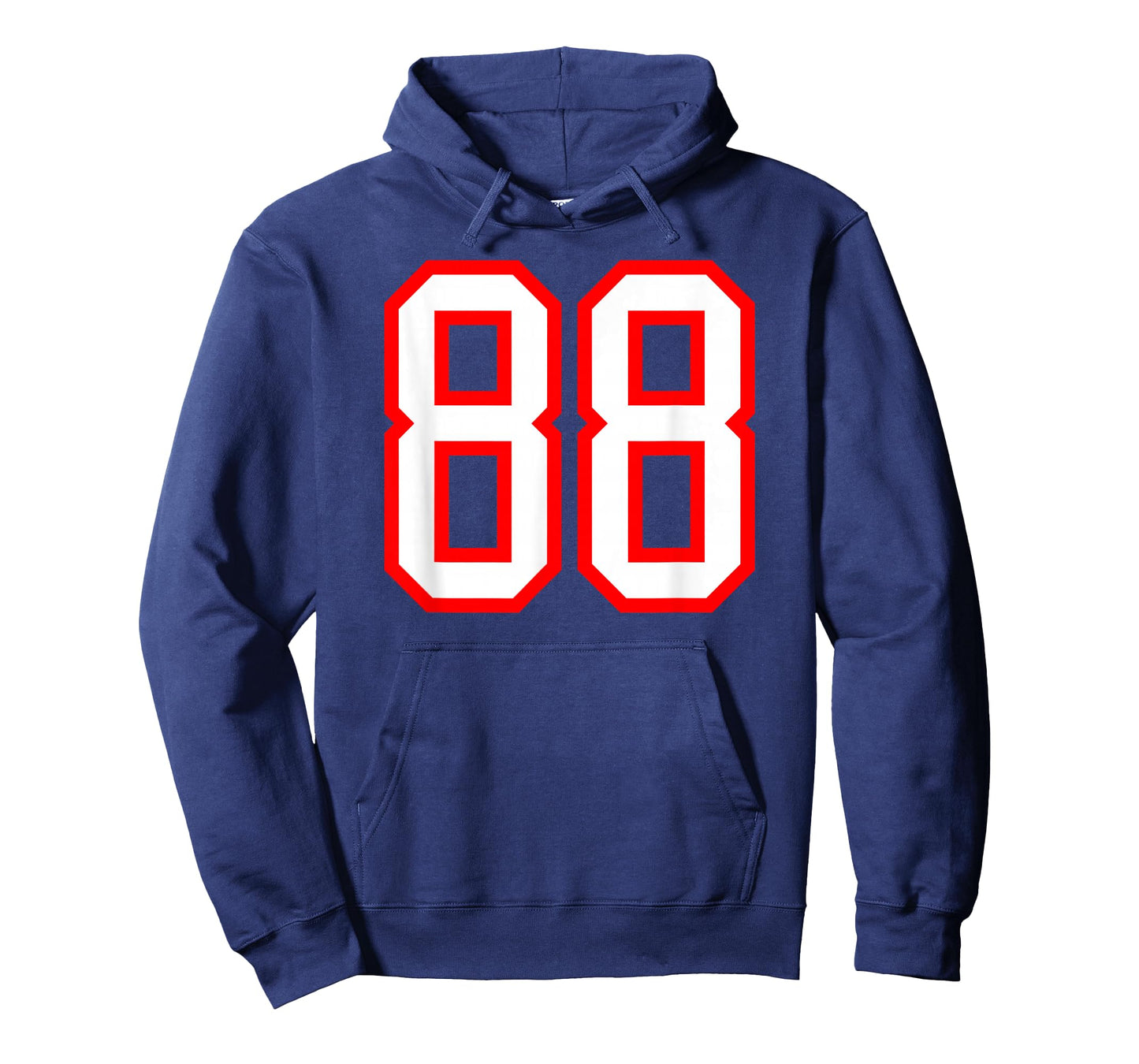 Number #88 White Red Plain Number T-Shirt