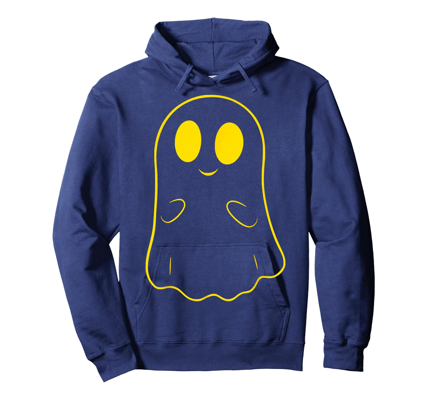 Cute Ghost Yellow Eyes Halloween Silhouette Outline T-Shirt