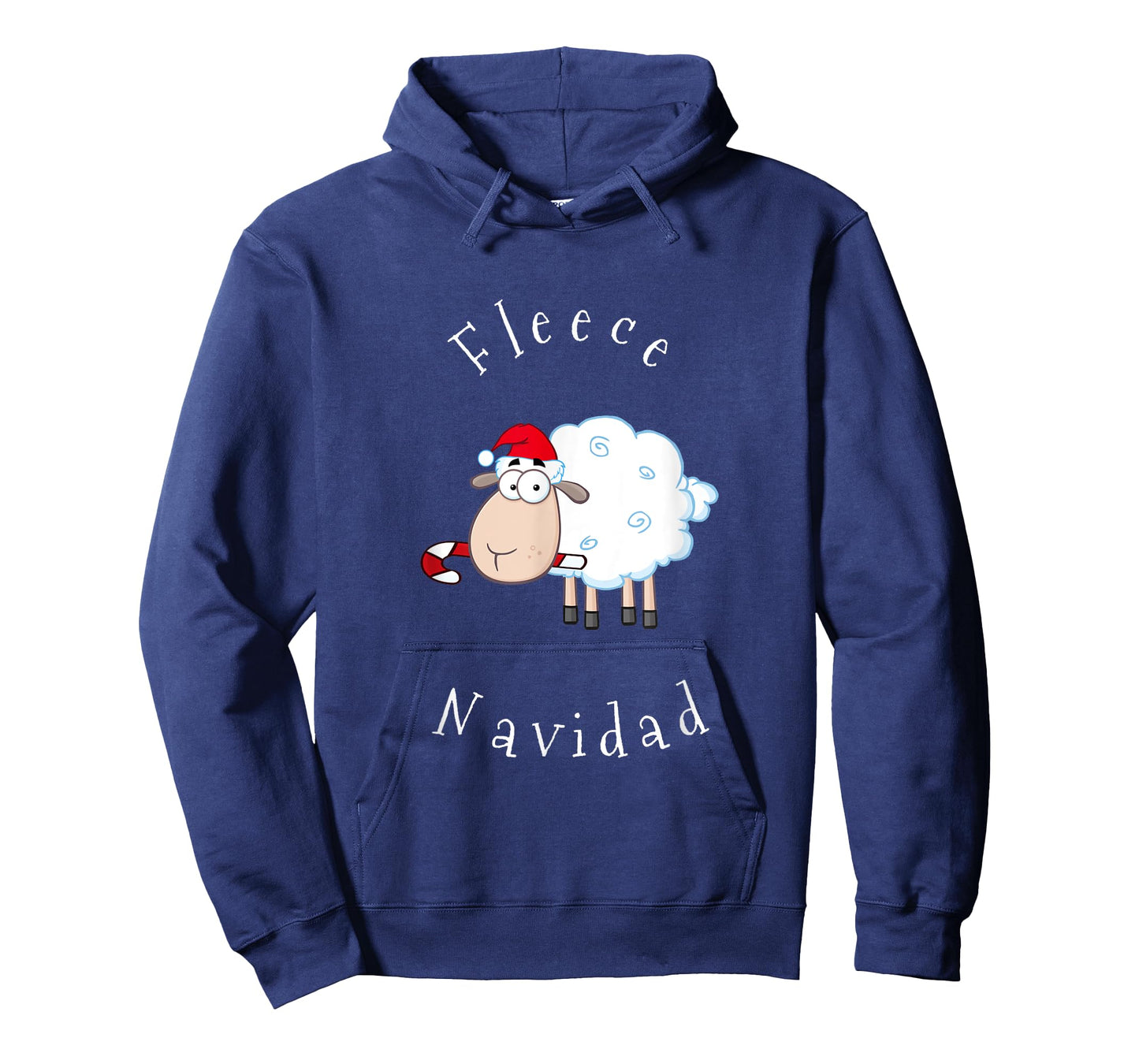 Fleece Navidad Sheep Lamb Santa Hat Candy Cane Christmas T-Shirt