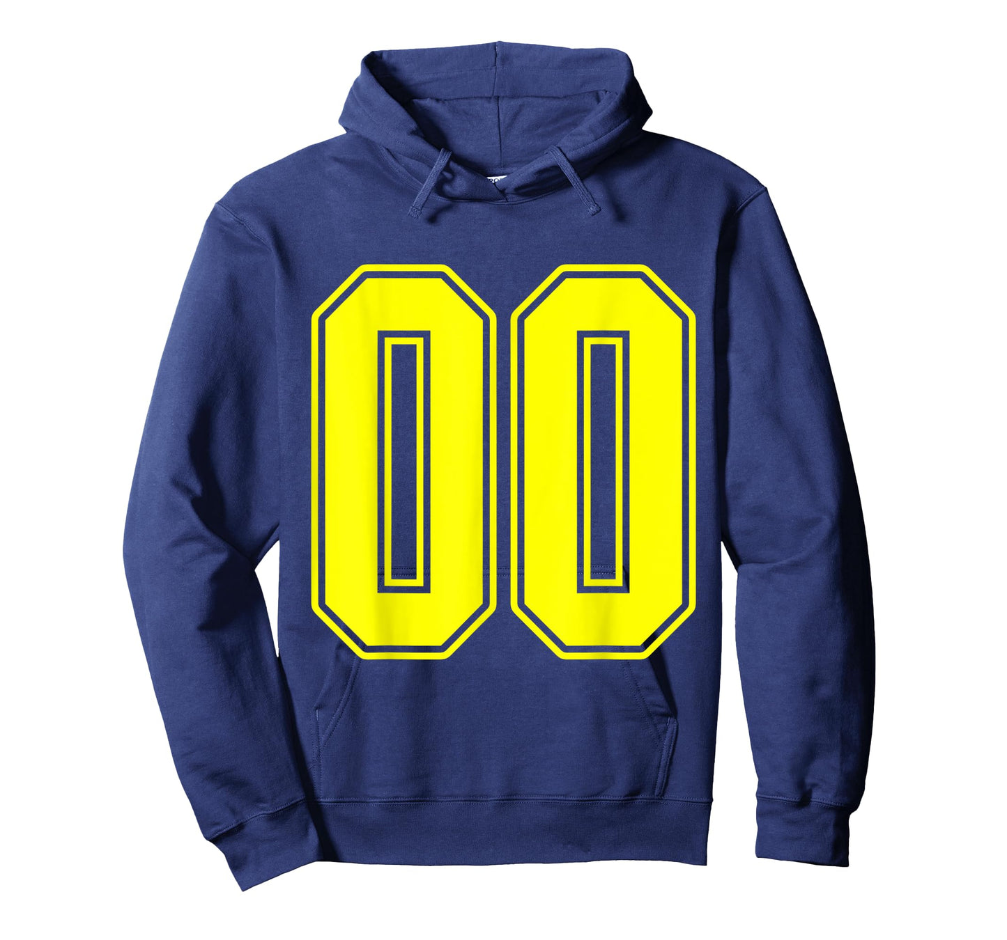 #00 Yellow Outline Number 00 Sports Fan Jersey Style T-Shirt