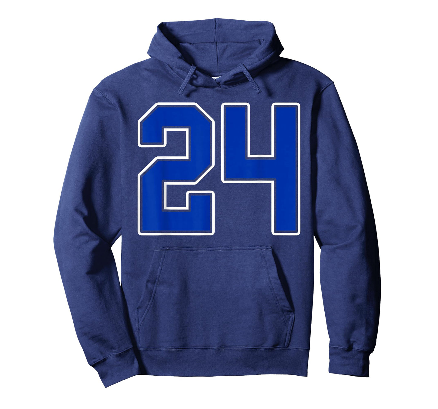 Royal Blue White Number 24 Jersey Player Uniform #24 T-Shirt