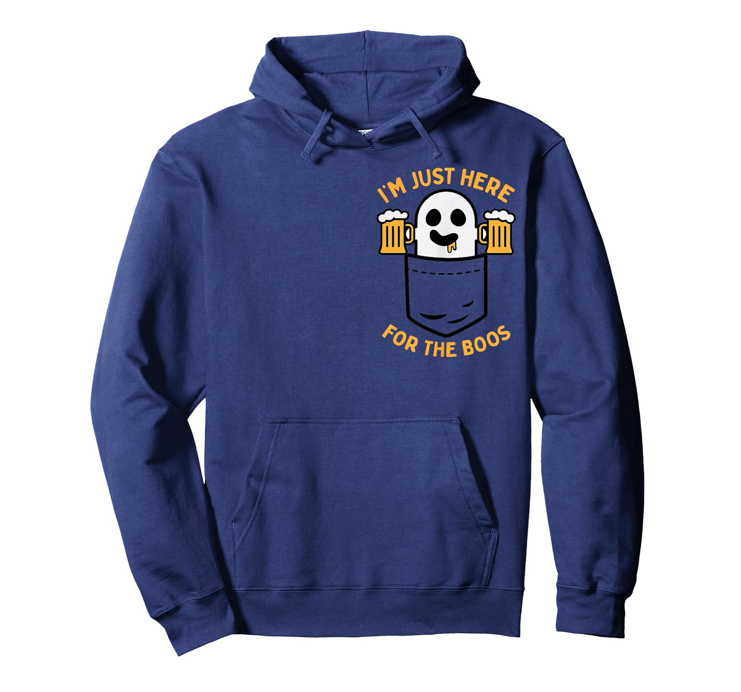 I'm Just Here For The Boos Cute Pocket Ghost Beer Halloween T-Shirt
