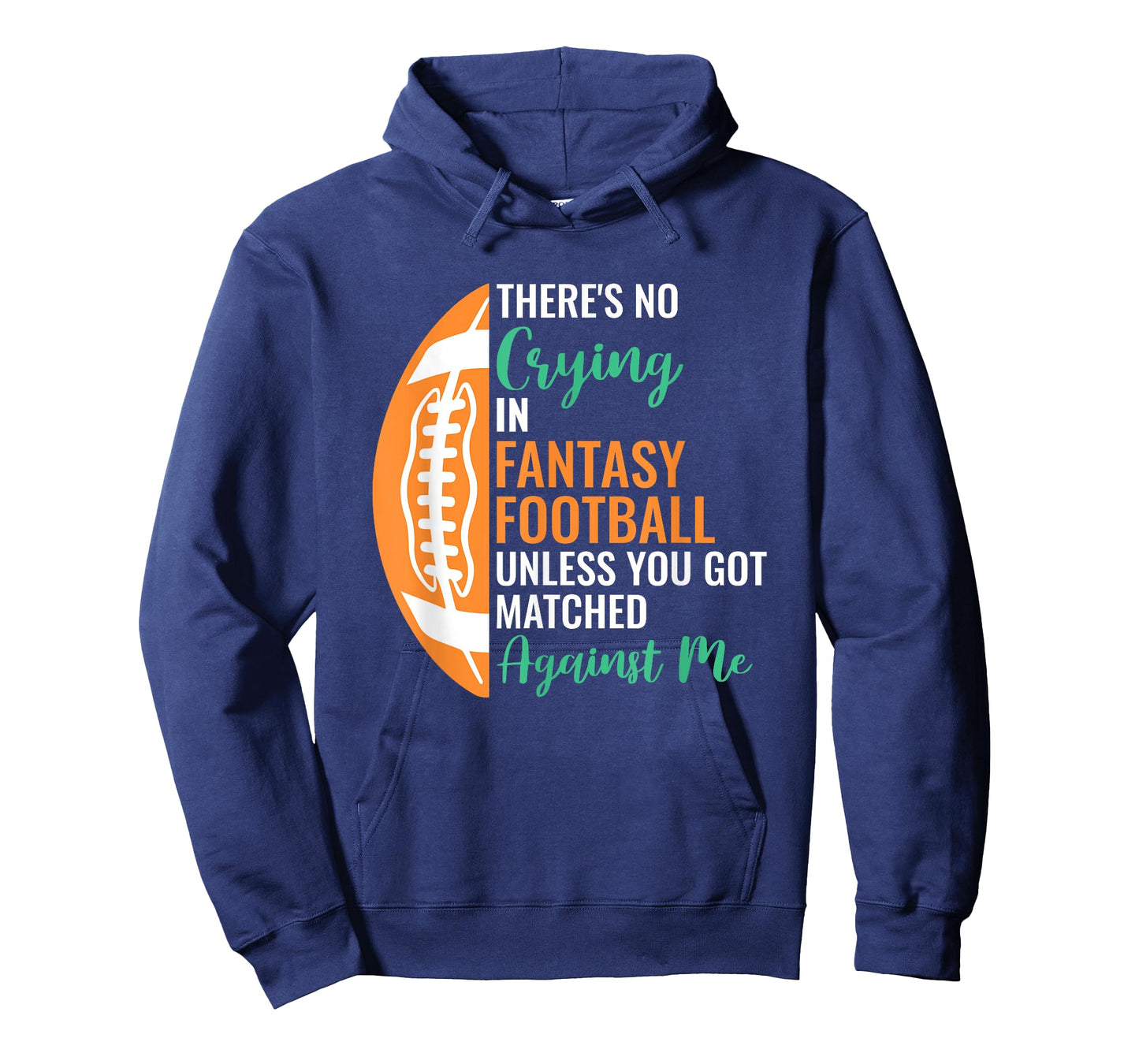 Fantasy Football Player Apparel Unisex-Adults X-Small Black Cotton, Polyester Short Sleeve T-Shirt No Crying In Fantasy Football