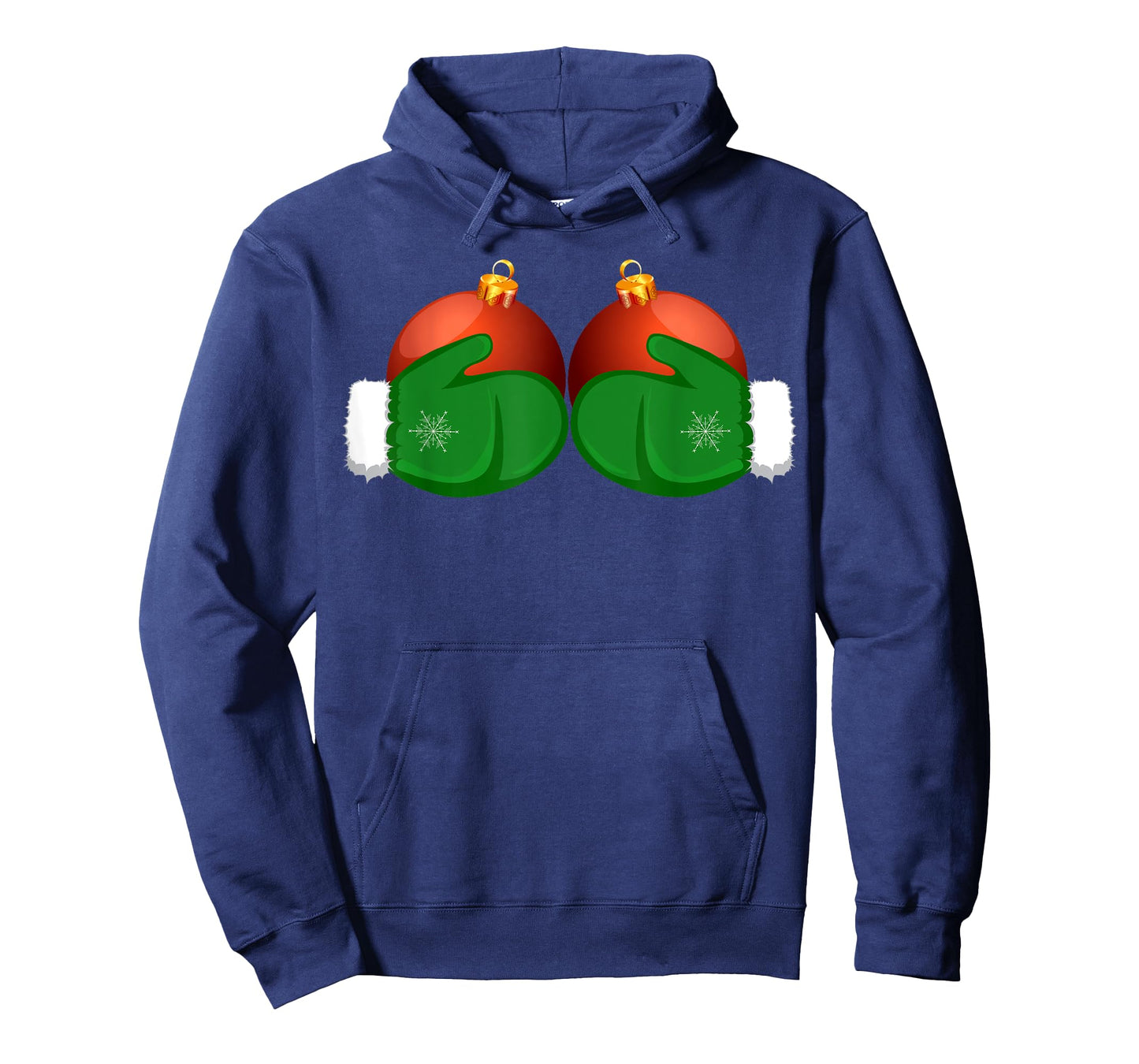 Funny Winter Women's Tee Mittens Holding Xmas Ball Boobs T-Shirt