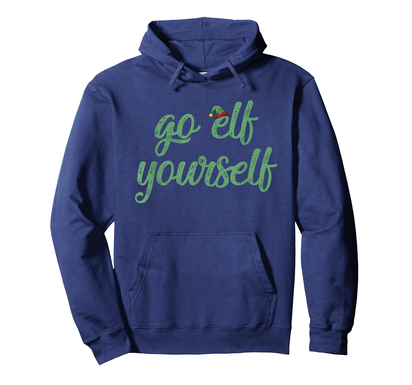 Gman Merch Funny I Hate Christmas Go Elf Yourself T-Shirt - Blue, Small - Unisex-Adults