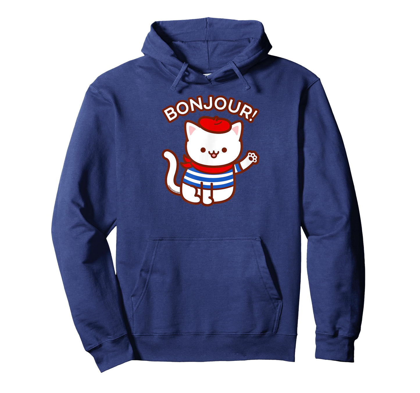 BONJOUR! - Cute Funny French Cat Saying Hello T-Shirt