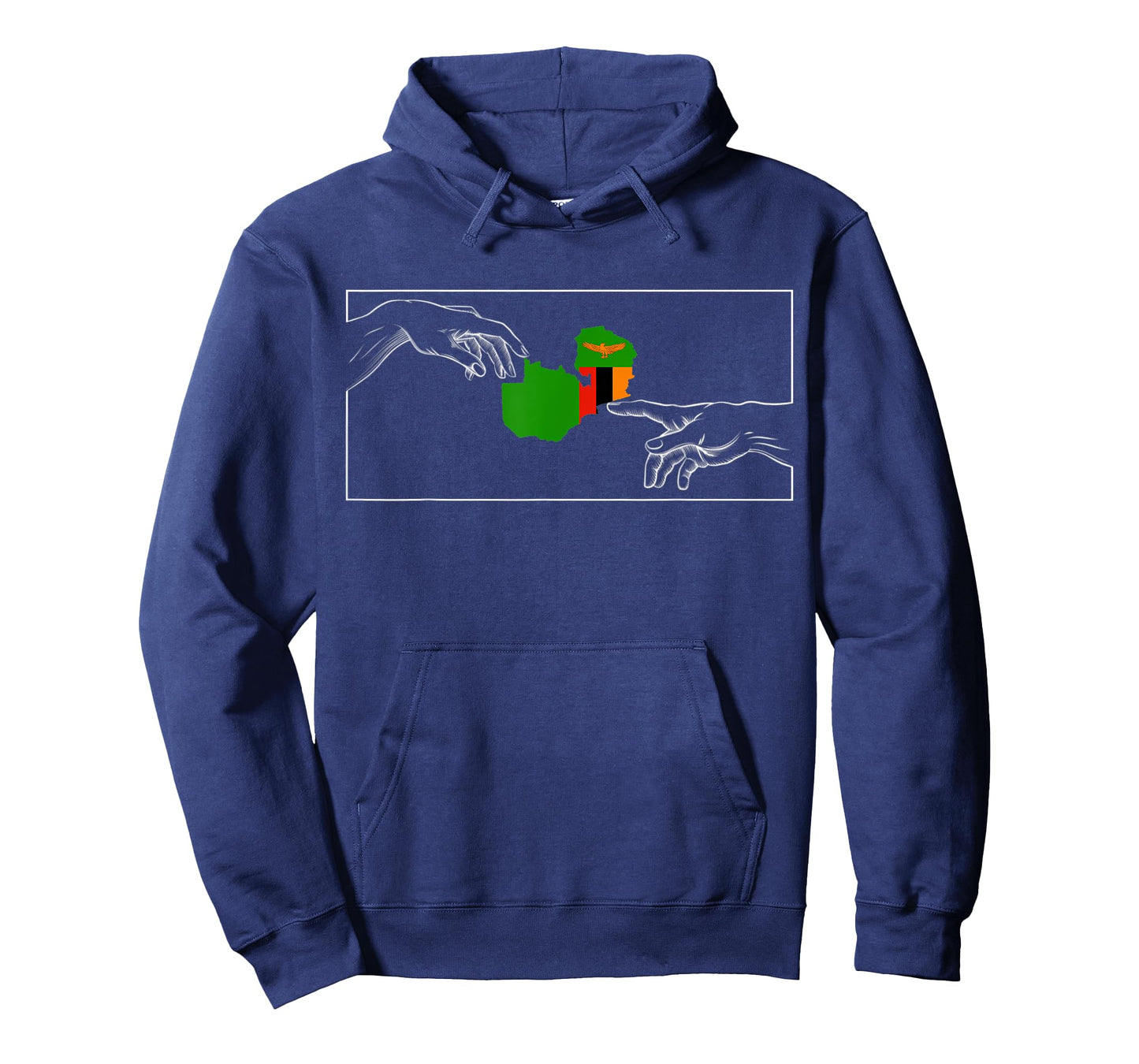 Silhouette Zambian flag Michelangelo hands Zambia T-Shirt