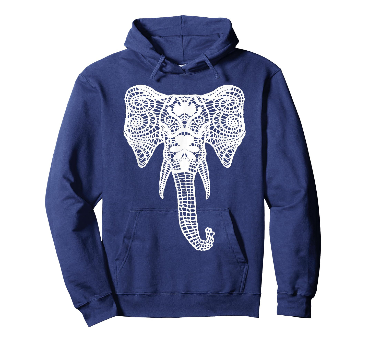 Elephant Design Elegant white Lace Elephant Head T-Shirt