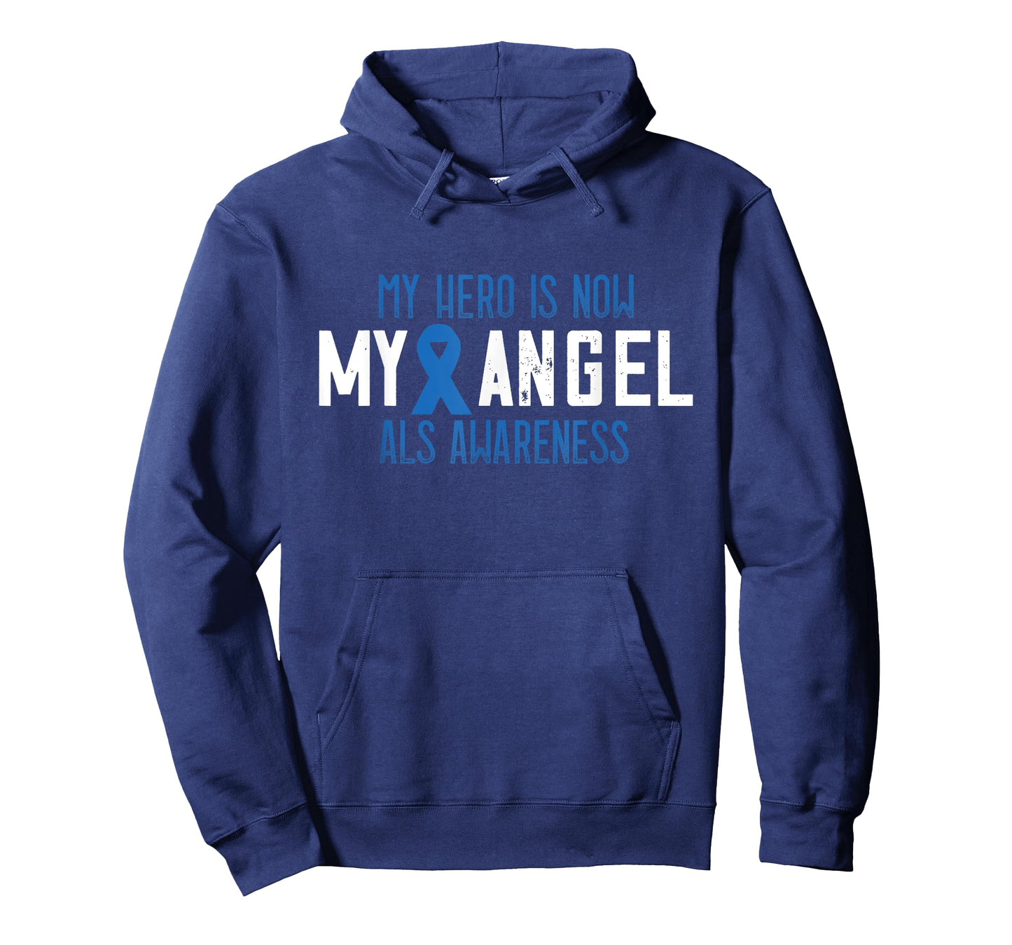 My Hero Is Now My Angel Blue Ribbon ALS Awareness T-Shirt