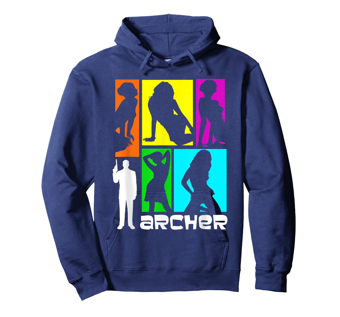 Archer Colorful Retro Silhouettes 60's Inspired Cartoon T-Shirt