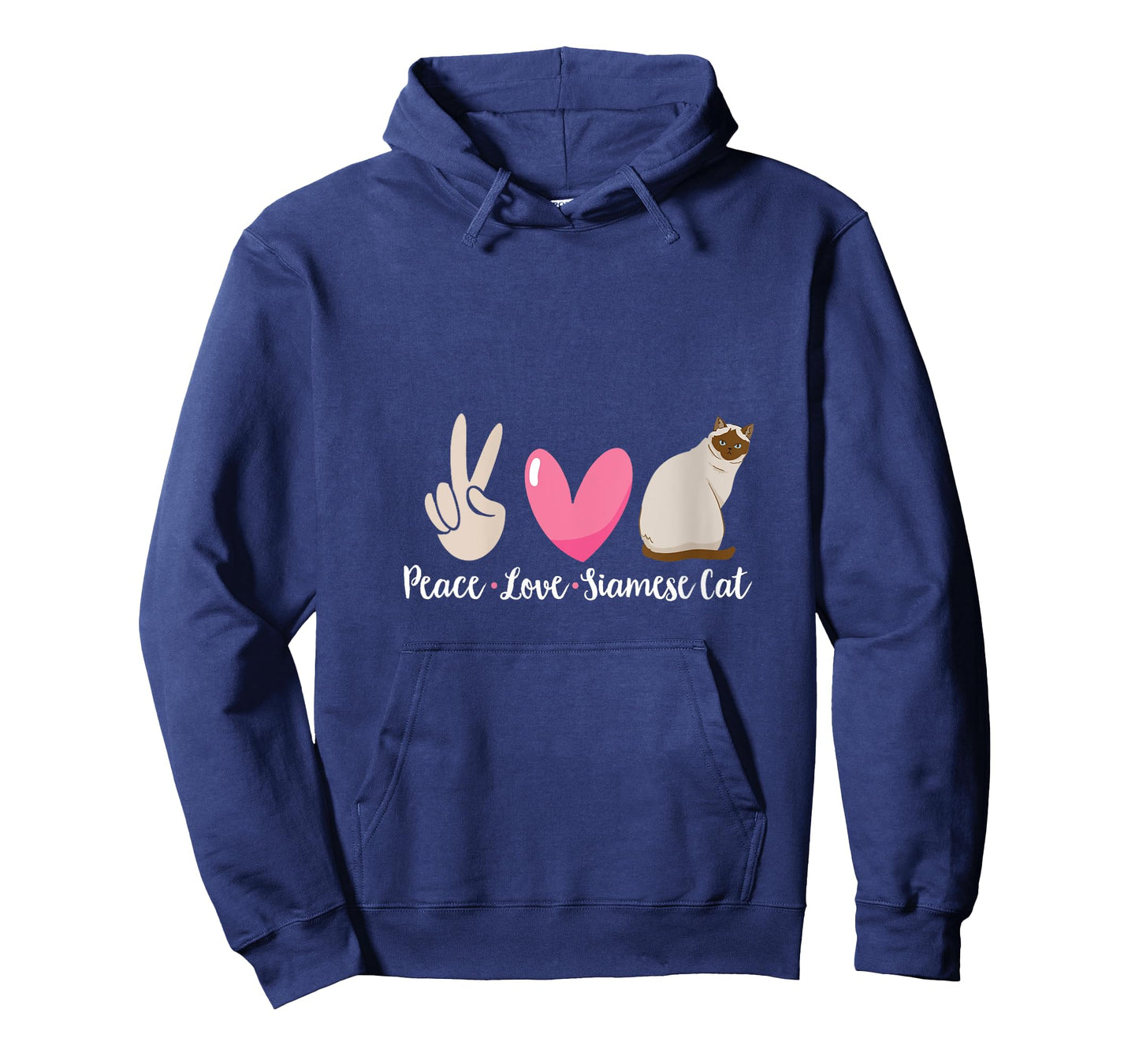 Siamese Cat Peace Love Siamese Cat V-Neck T-Shirt