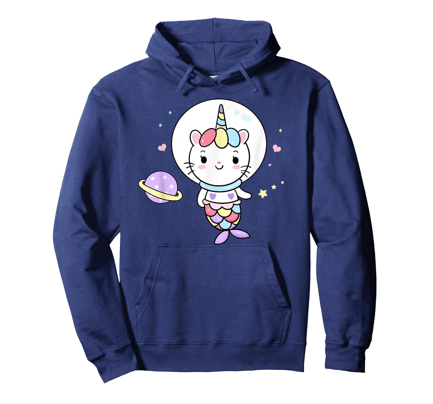 Cat Unicorn Mermaid in Space Cute Purrmaid Men Women Kids T-Shirt