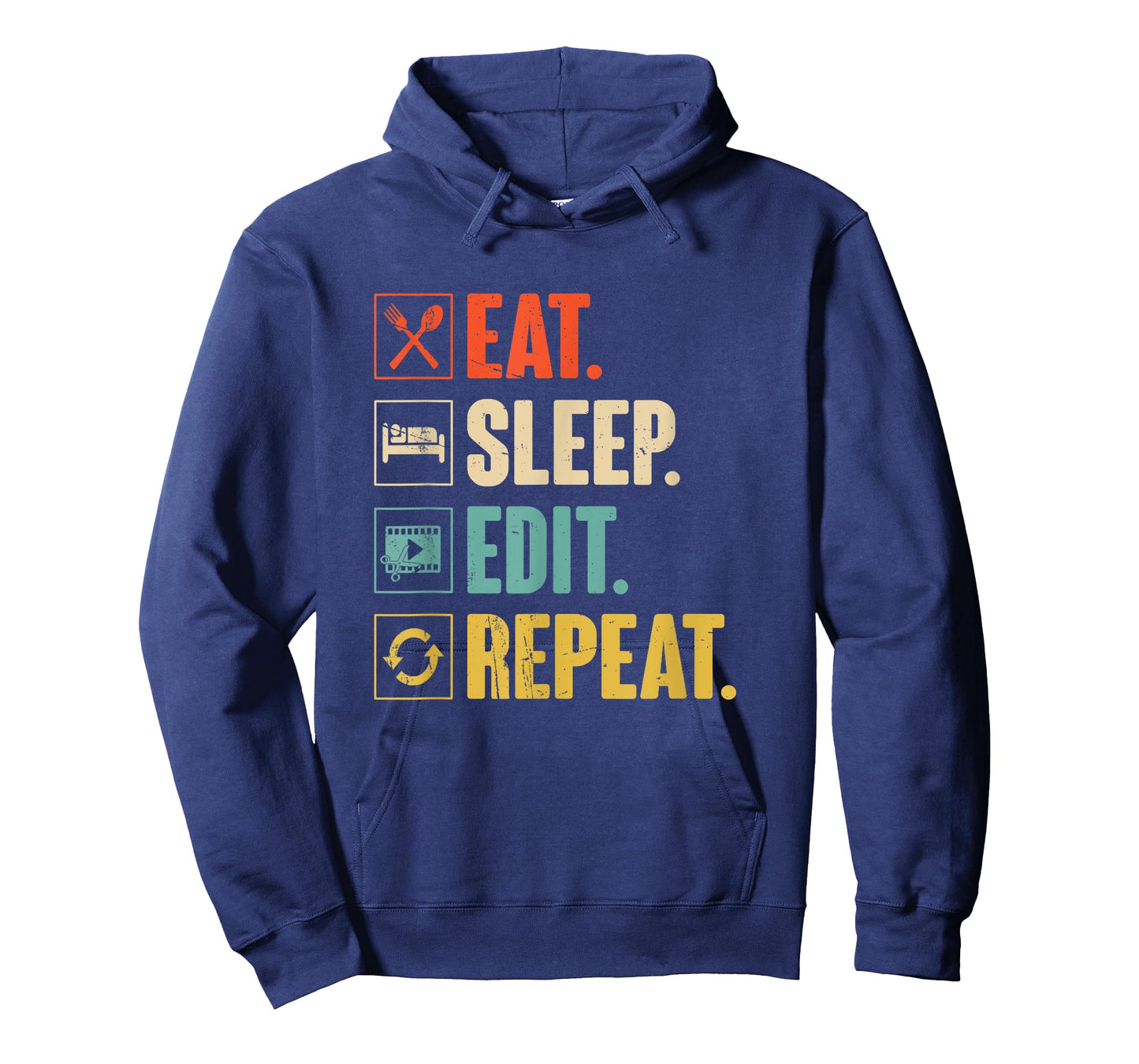 Eat Sleep Edit Repeat Funny Vintage Editing Editor Gift T-Shirt