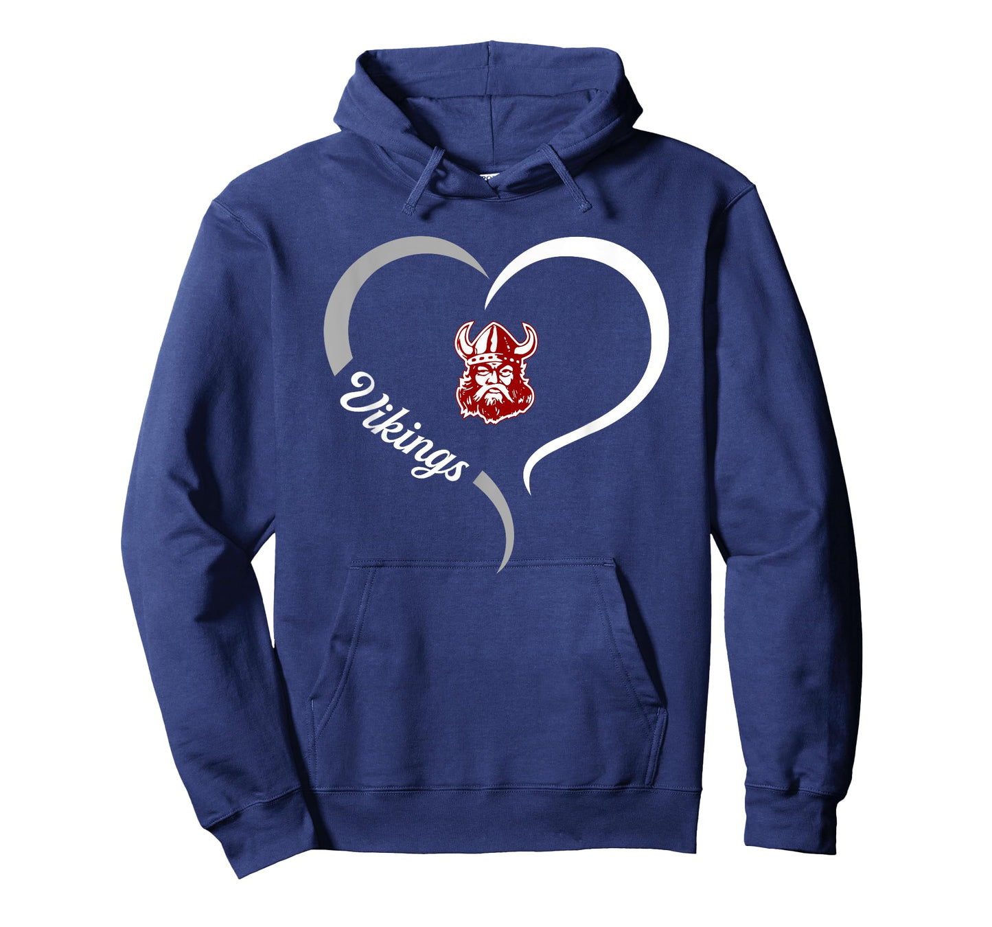Lowndes Vikings Logo Half Heart Slogan HS T-Shirt
