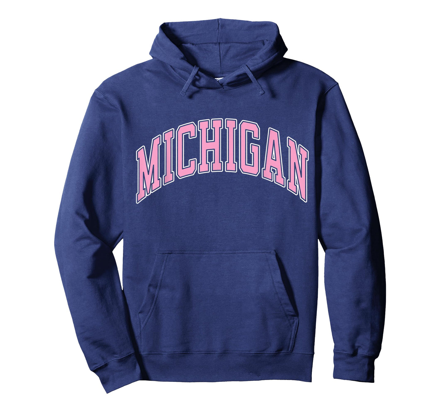 Michigan Varsity Style Pink Text T-Shirt