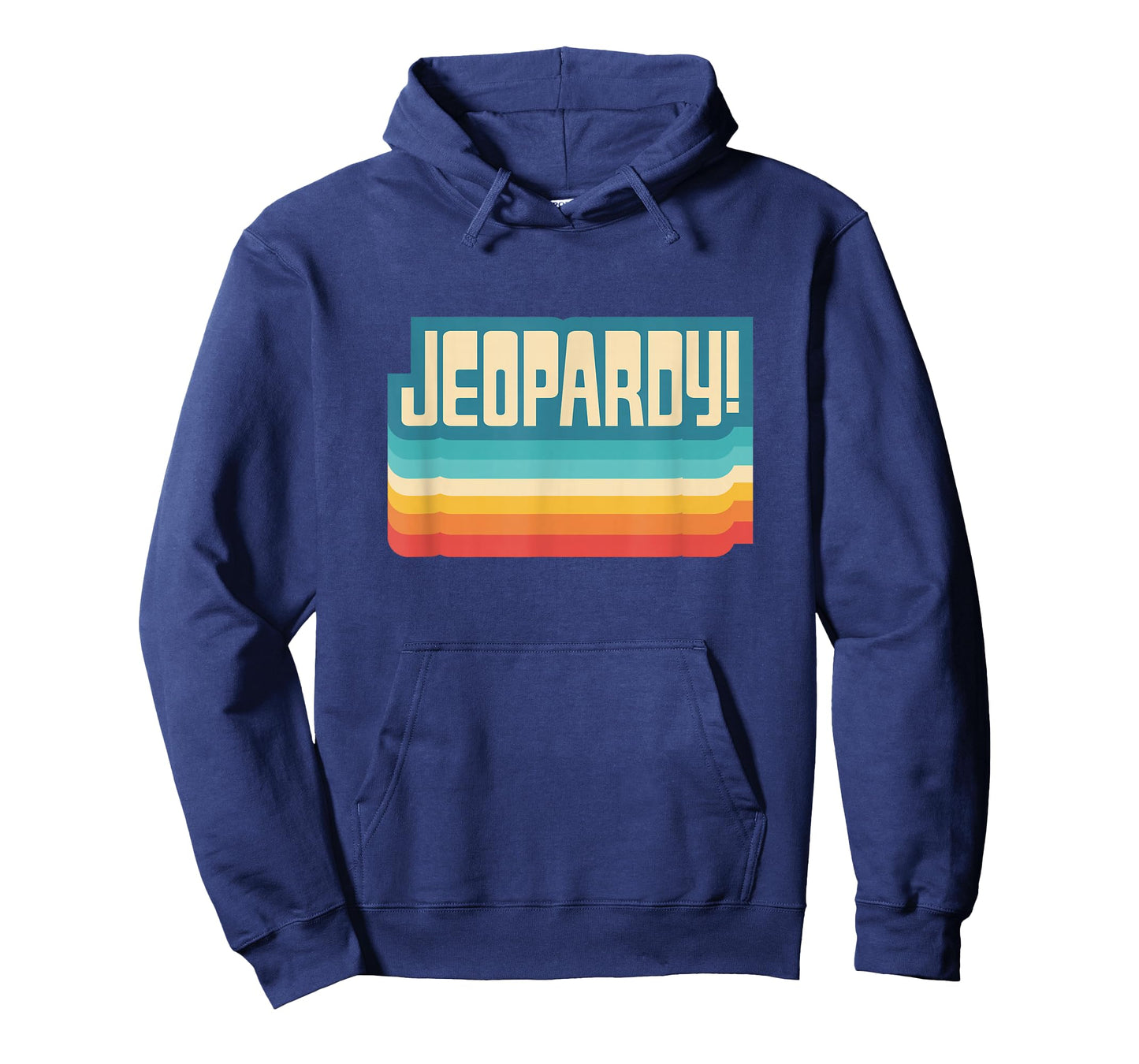 Jeopardy! Vintage Black Letter Print T-Shirt, Unisex-Adults, Short Sleeve, Small