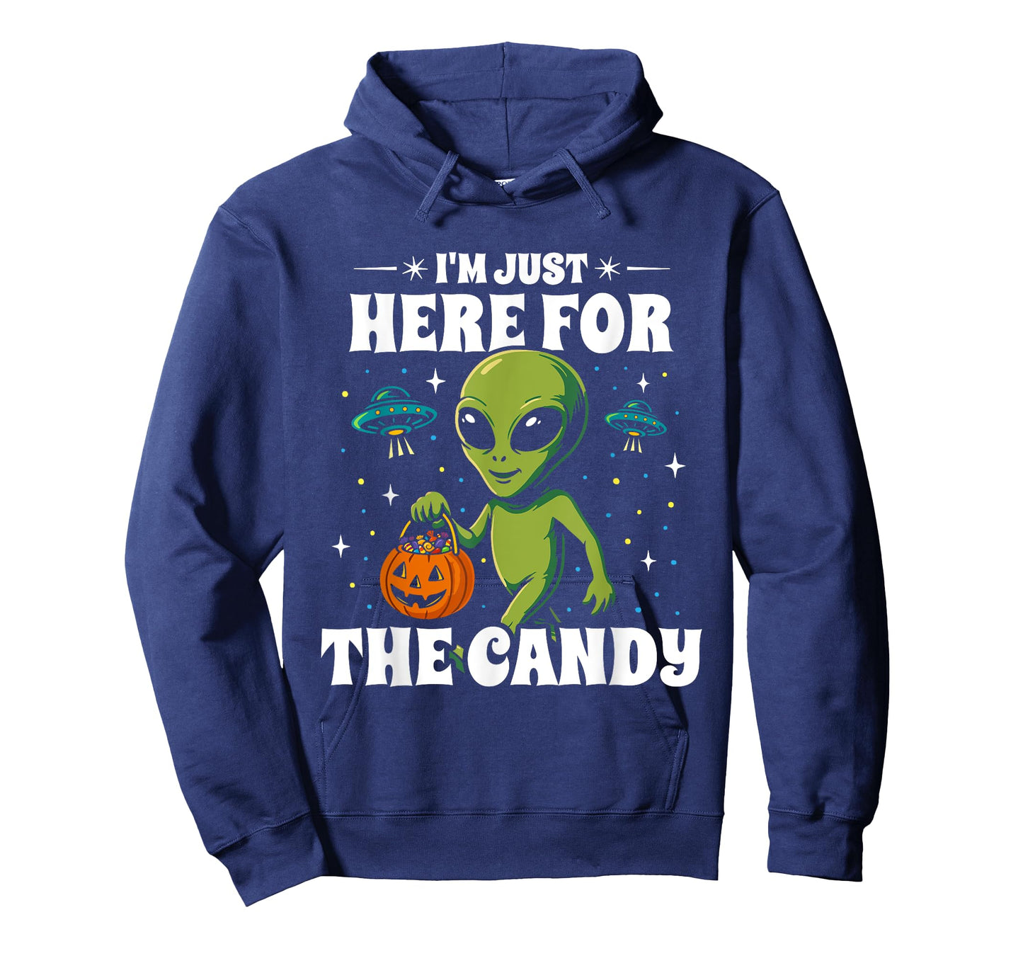 Funny UFO Alien Halloween Costume - Just Here for The Candy T-Shirt
