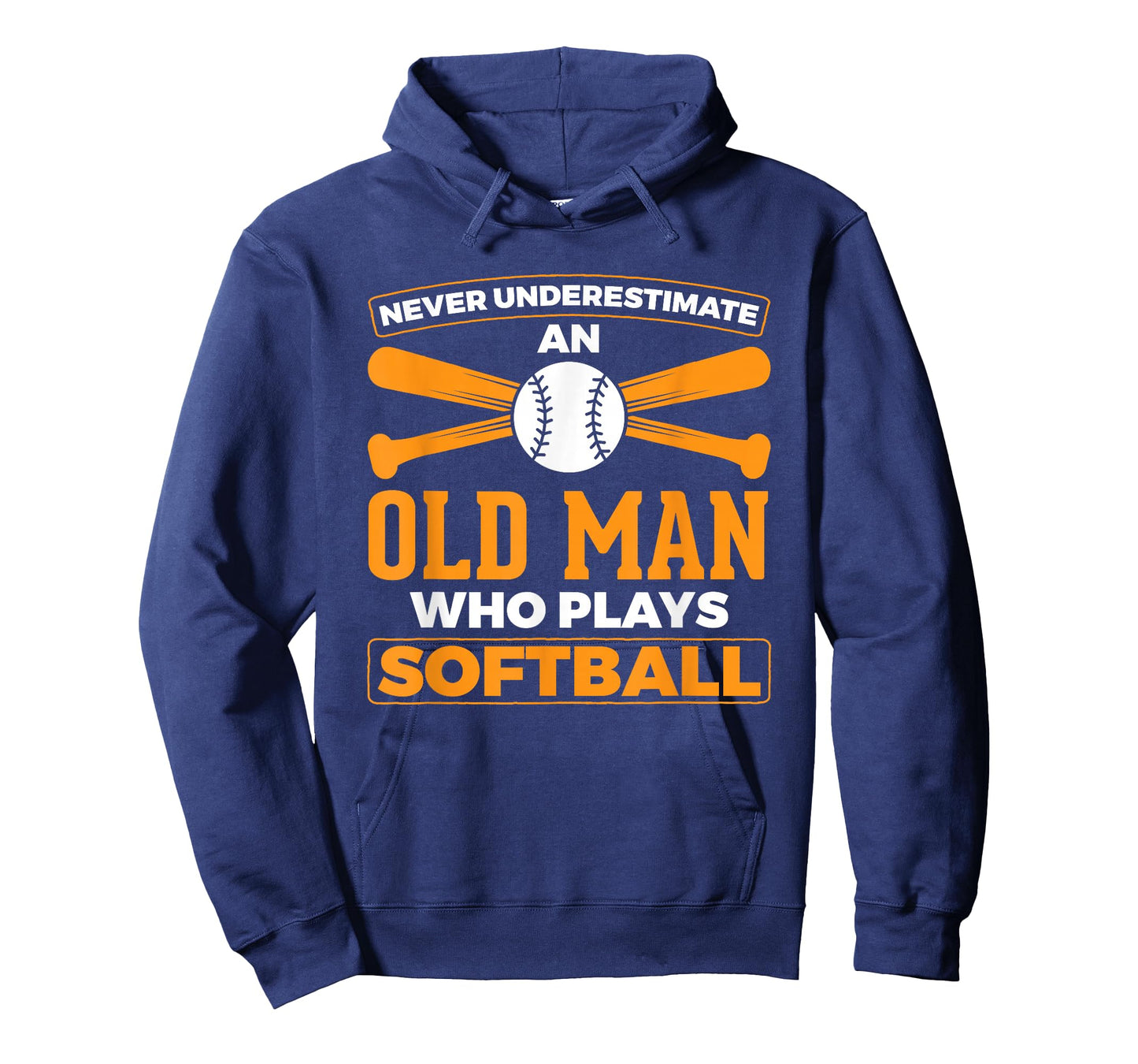 Never Underestimate Old Man Plays Softball Softball Player T-Shirt