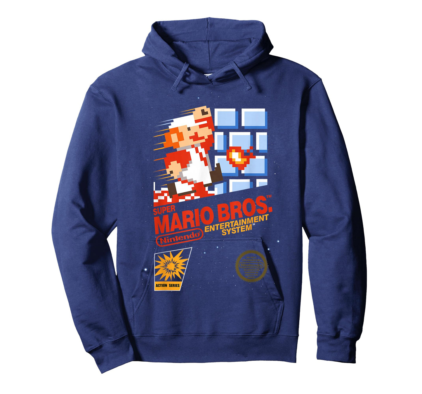 Super Mario Dashin Action Graphic T-Shirt, Classic Fit, Crew Neck, Black