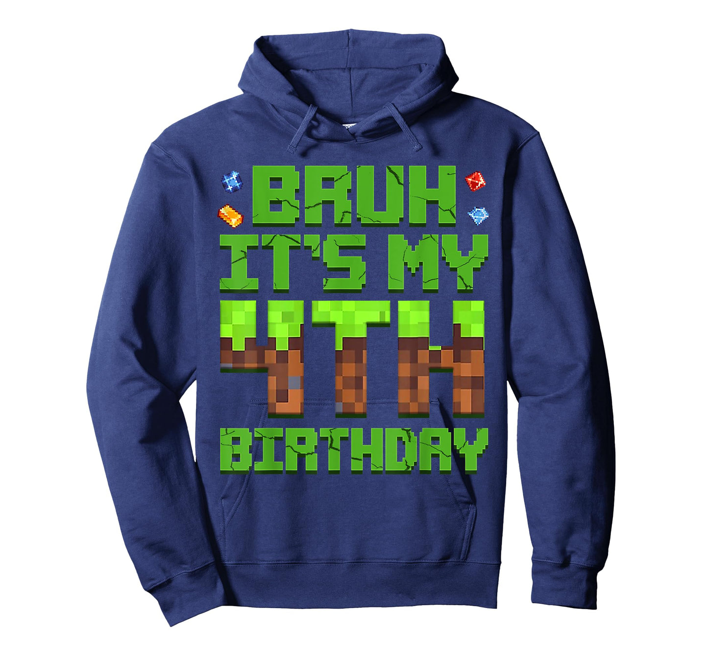 Boy Kids Bruh It's My 4th Birthday Birthday Boy Game Pixel T-Shirt