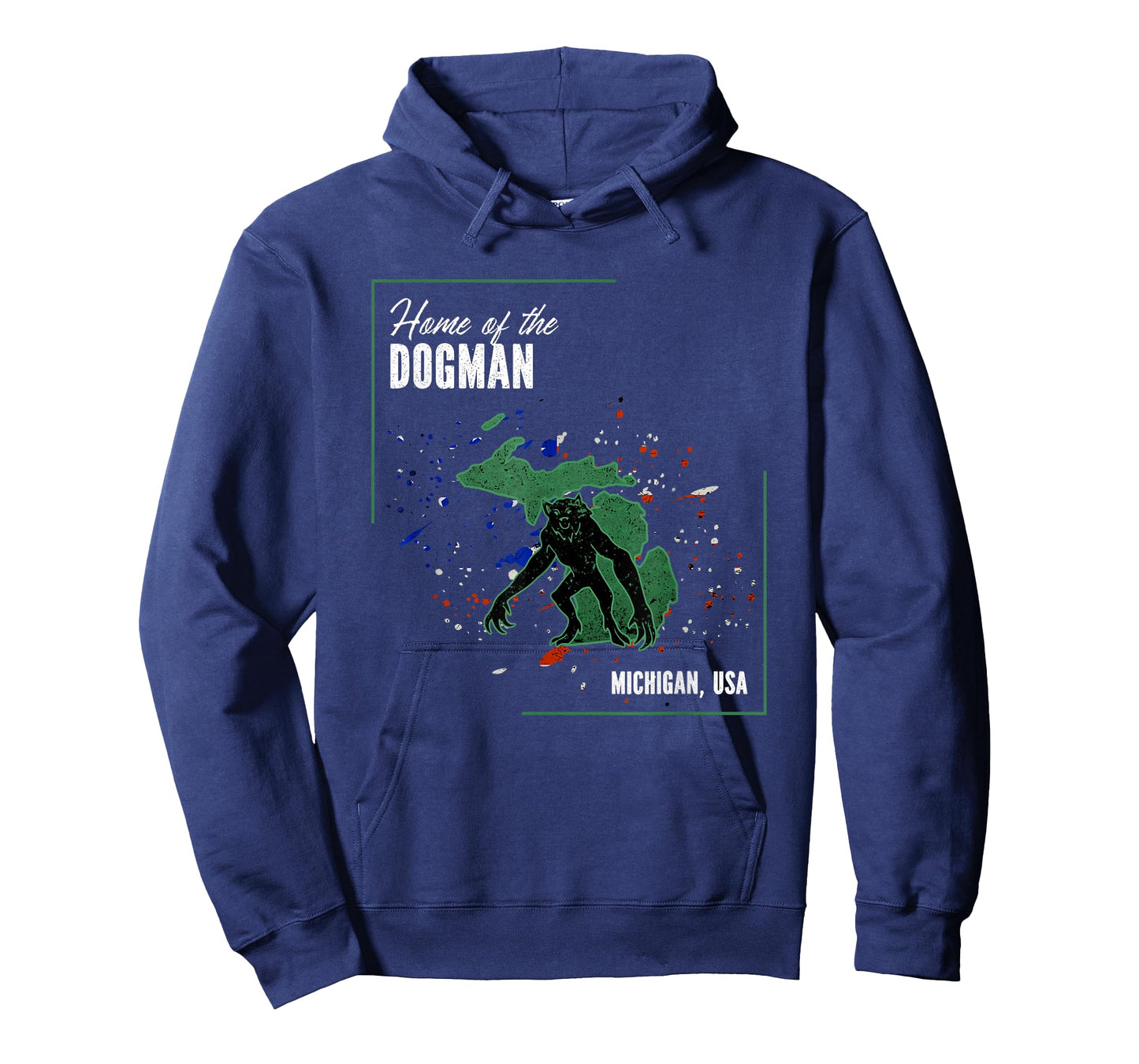 Cryptids of Michigan - Dogman Home of the Dogman T-Shirt - Men's Unisex-Adults Black Small Classic Fit Short Sleeve Crew Neck T-Shirt