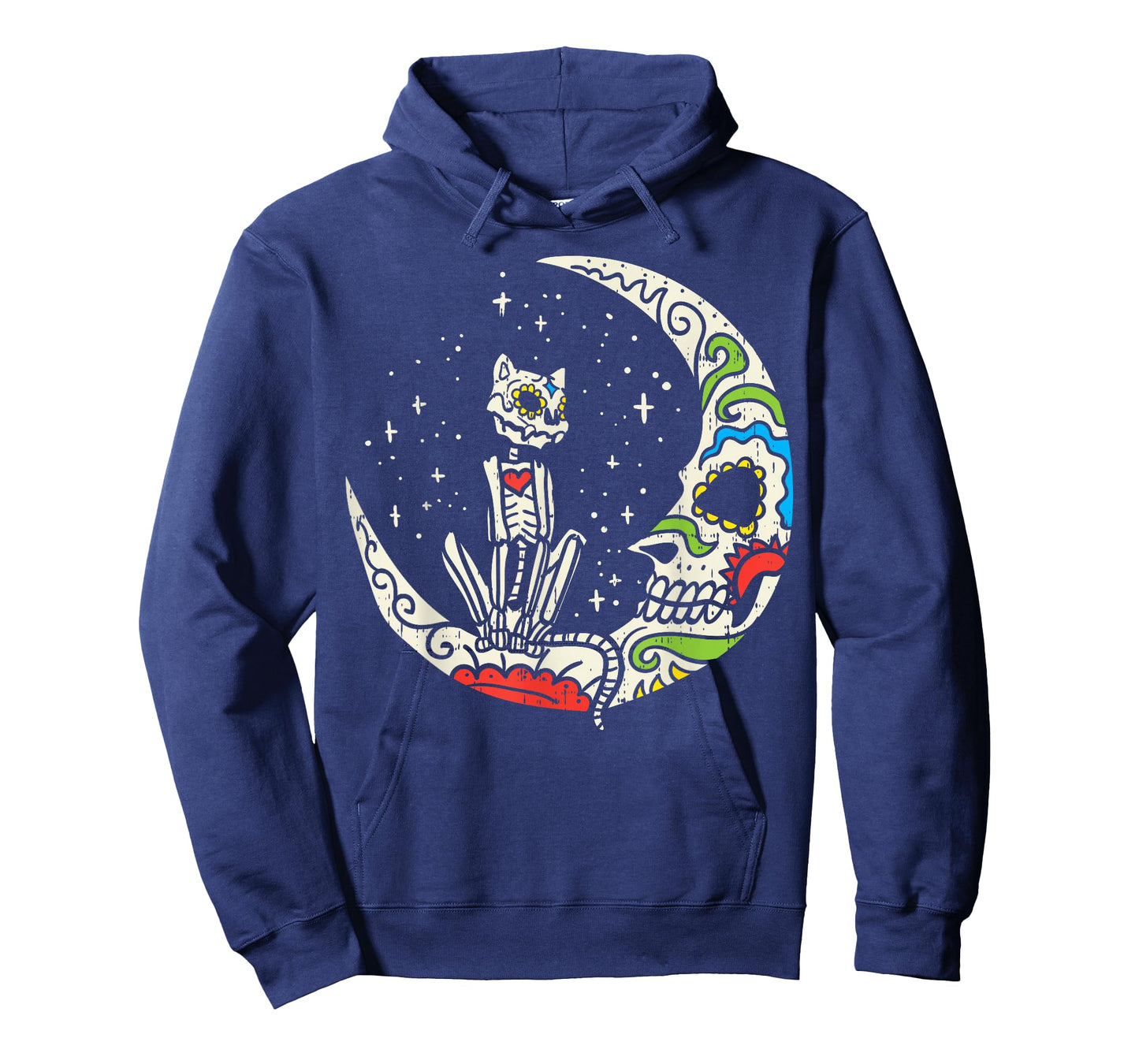 Sugar Skull Cat Moon Dia De Los Muertos Halloween Costume T-Shirt