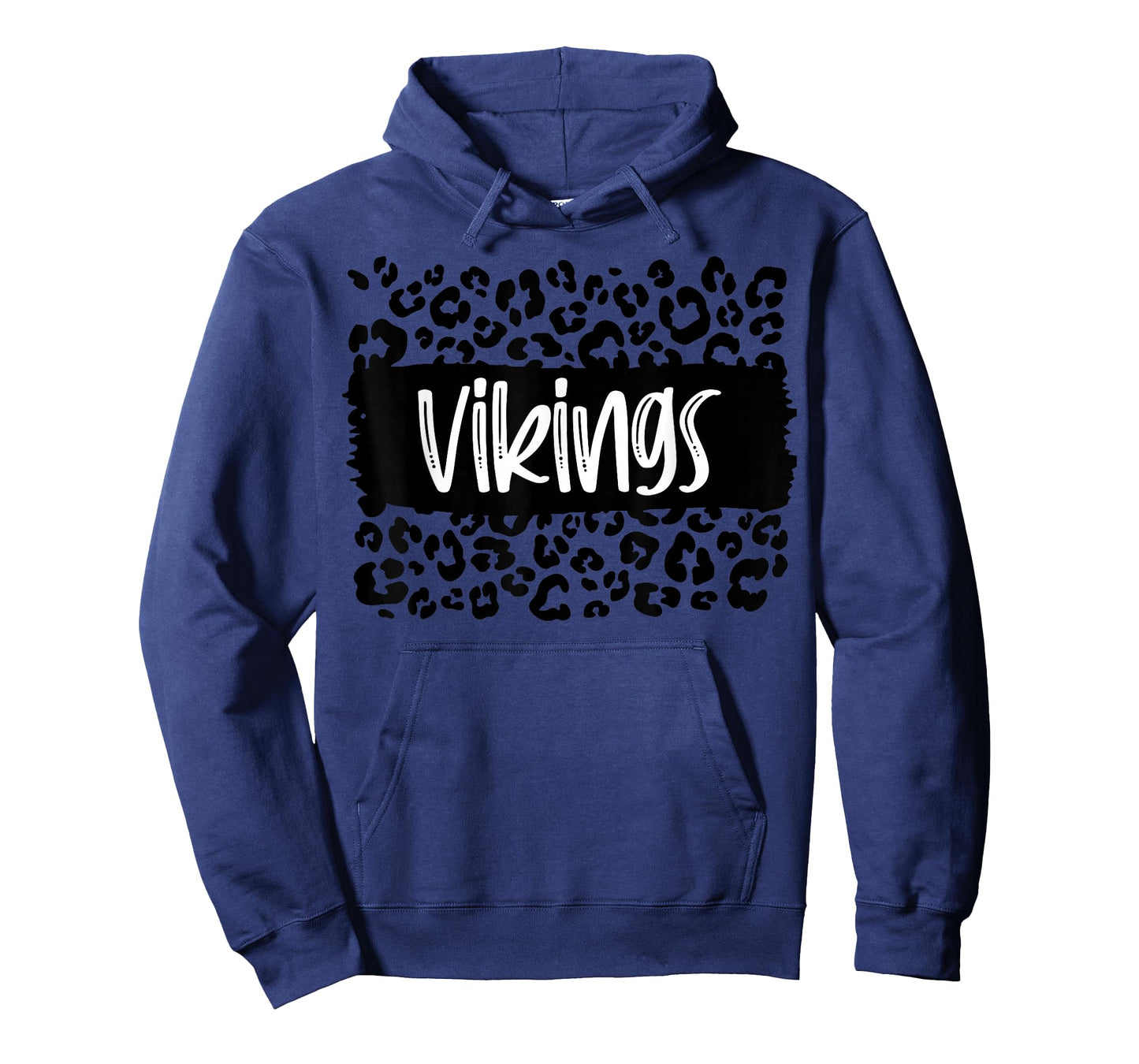 Vikings Team Mascot School Spirit Game Night Leopard Print T-Shirt