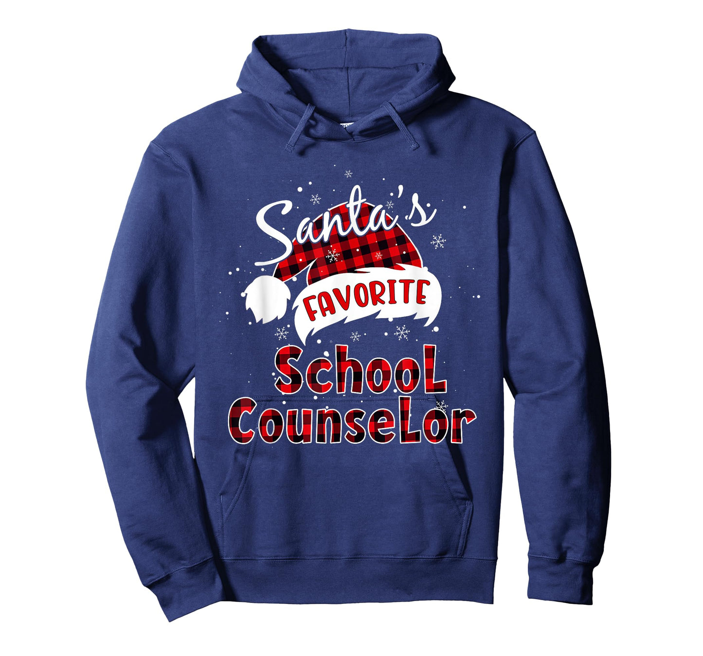 Funny Santa's Favorite School Counselor Christmas Plaid Xmas T-Shirt