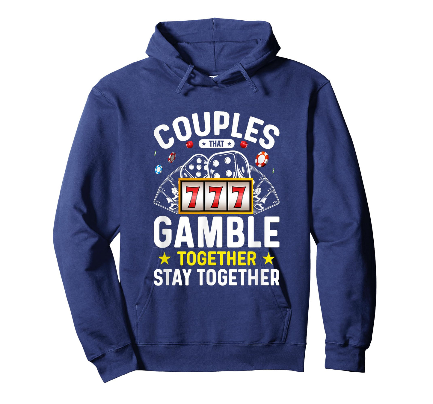 Poker Texas Hold'em Gambling Gifts Couples That Gamble Together Stay Together T-Shirt - Black, Unisex, Short Sleeve, Modern Style, Letter Print, Casino, Gambling Theme