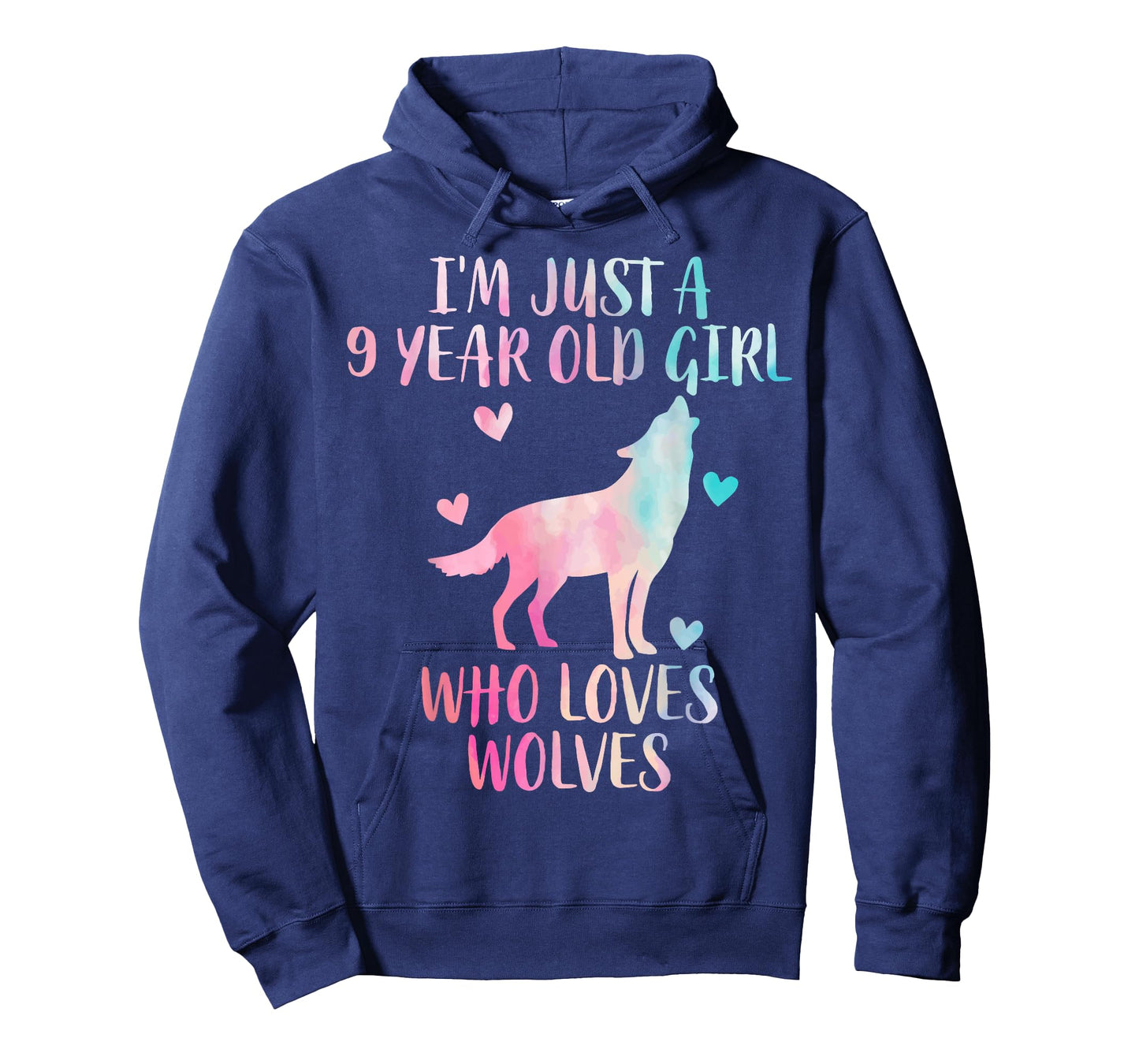 Funny Wolf lover I'm Just A 9 Year Old Girl Who Loves Wolves T-Shirt