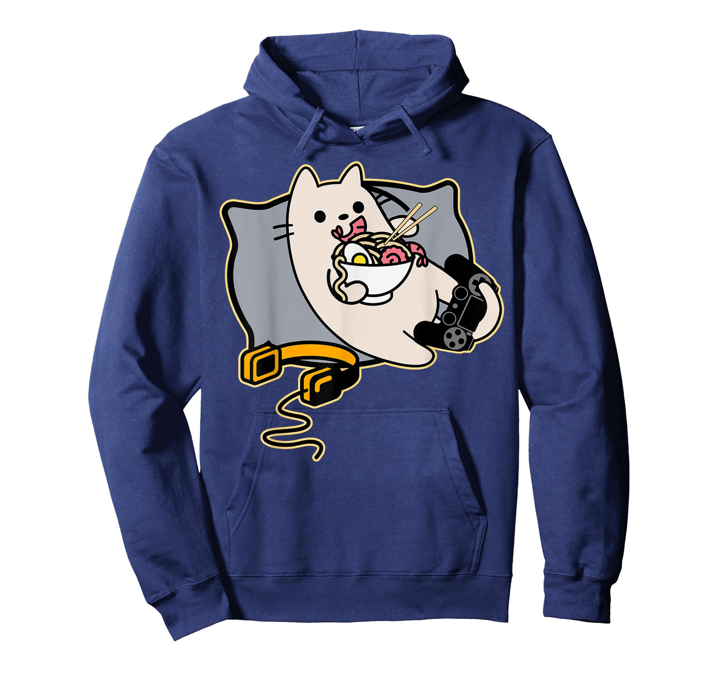 Nerdy Ramen Eating Gamer Cat Game Paused T-Shirt