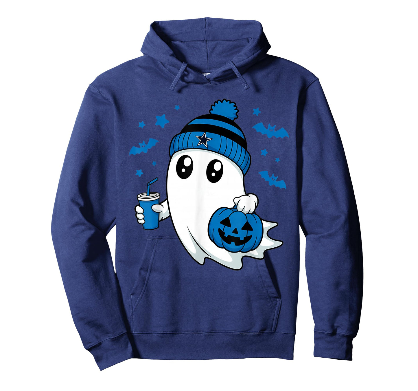 Vintage Dallas Ghost Cute Ghost Halloween Blue Pumpkin T-Shirt