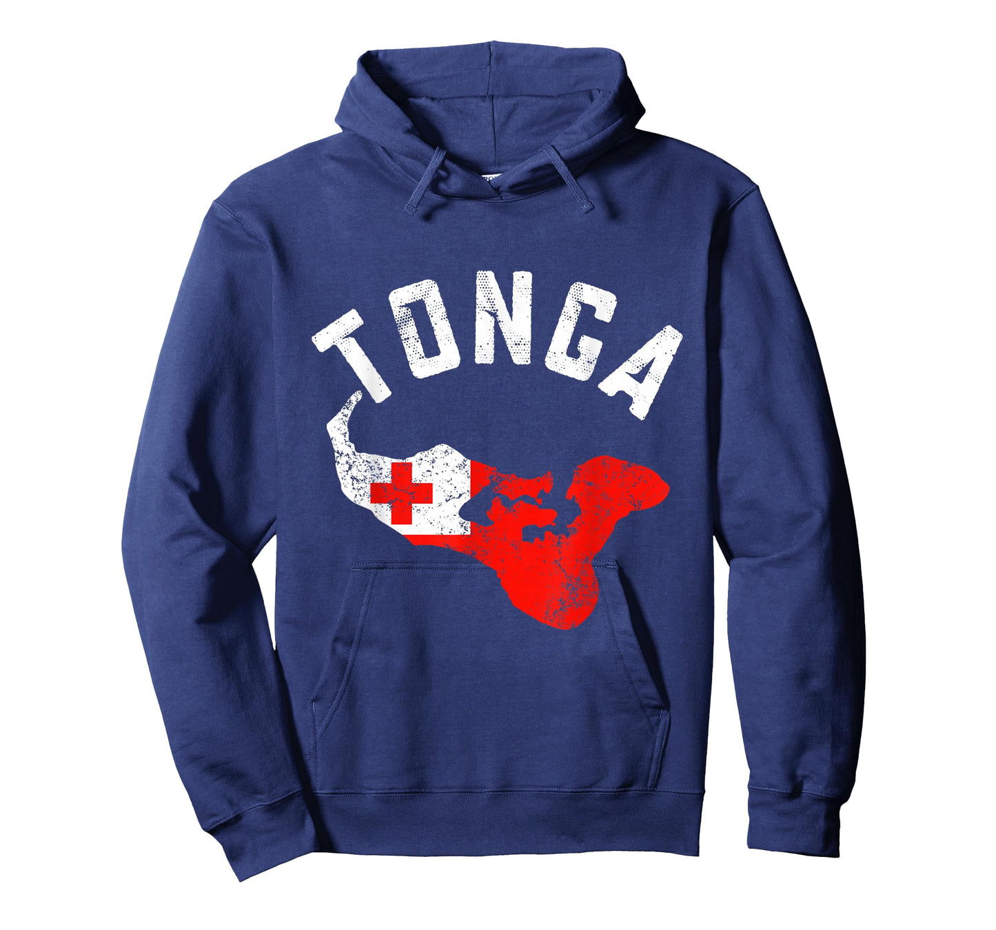 Distressed Patriotic Tonga Flag Map Men Women T-Shirt