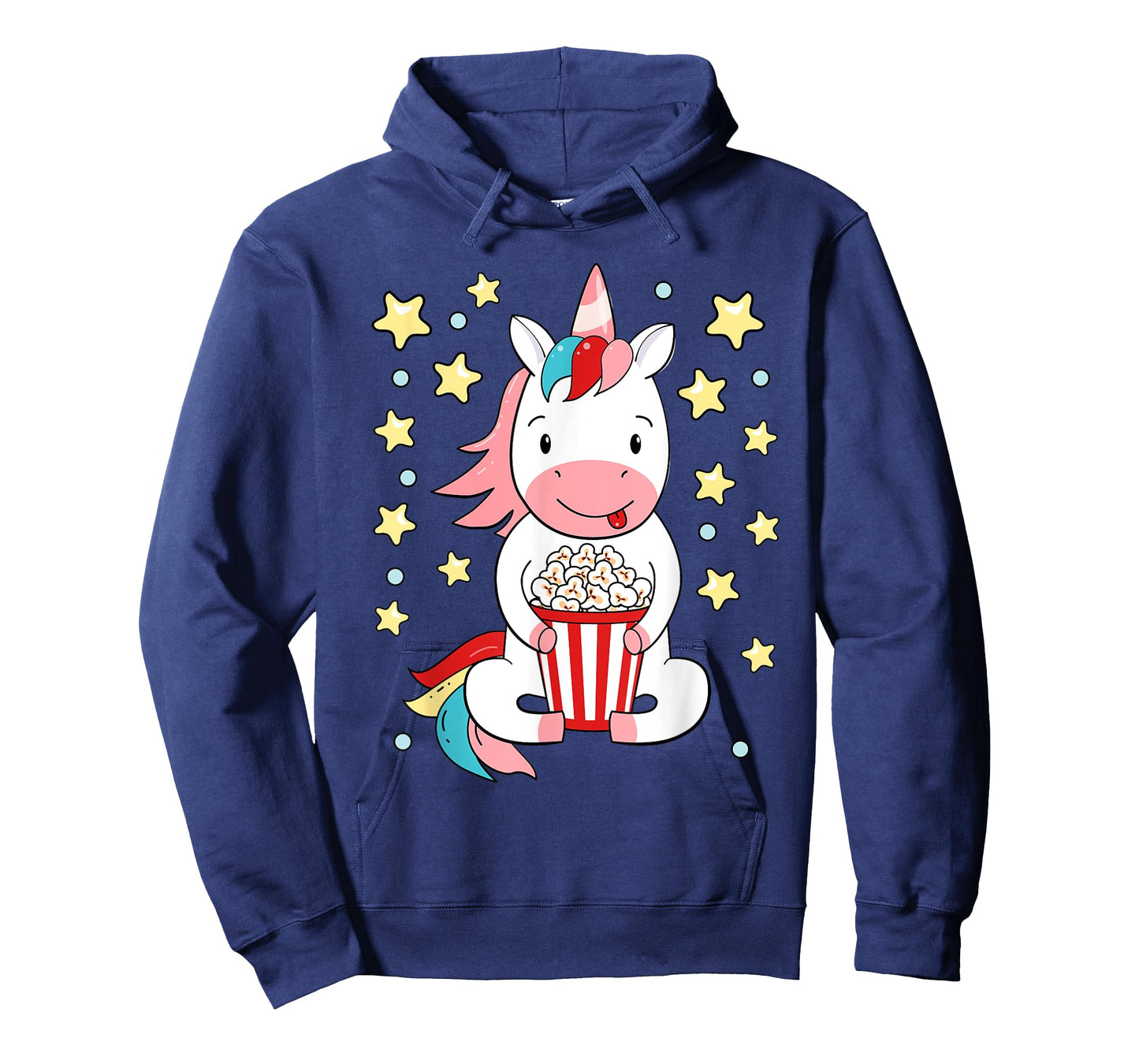 Kawaii Unicorn Popcorn For Movie Enthusiasts, Movie Night T-Shirt