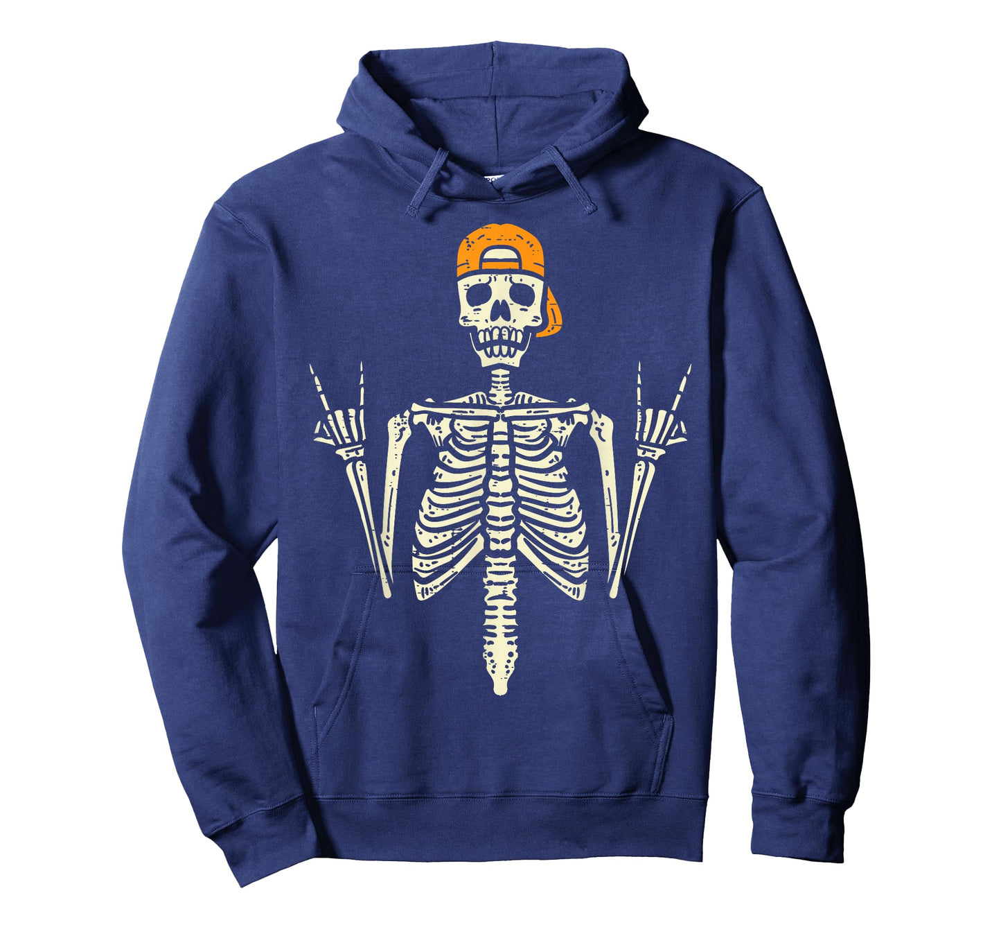 Rocker Skeleton Cap Skater Cool Halloween Punk Rock Men Boys T-Shirt