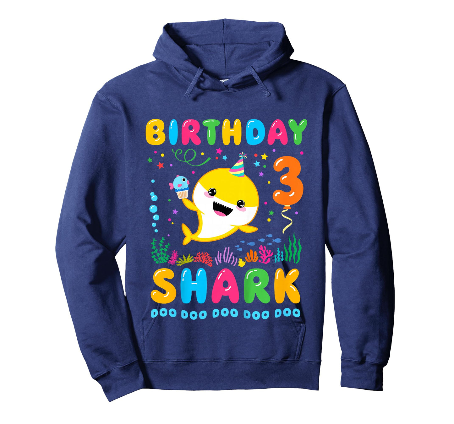 Birthday Shark 3 Year Old Boy or Girl 3rd Bday Kawaii T-Shirt
