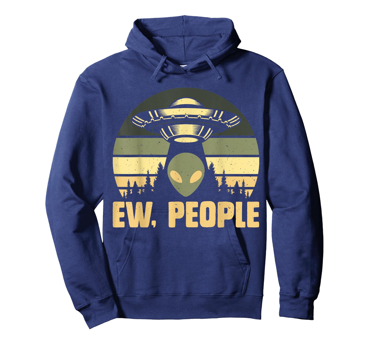 Funny Alien Gifts Extraterrestrial Aliens DAIMMER - Ew People - Ufo Alien T-Shirt, Flying Saucer - Black - Men's Unisex-Adults - Short Sleeve - Regular Fit - Small