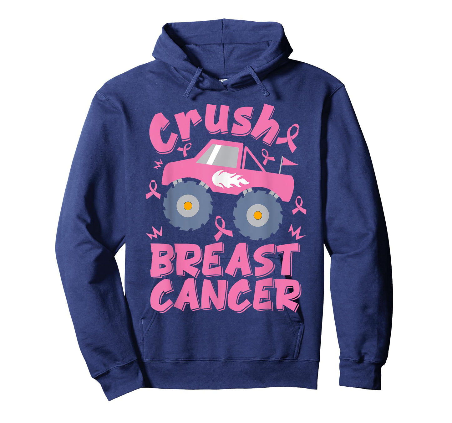 Crush Breast Cancer Monster Truck Kids Toddler Boys T-Shirt