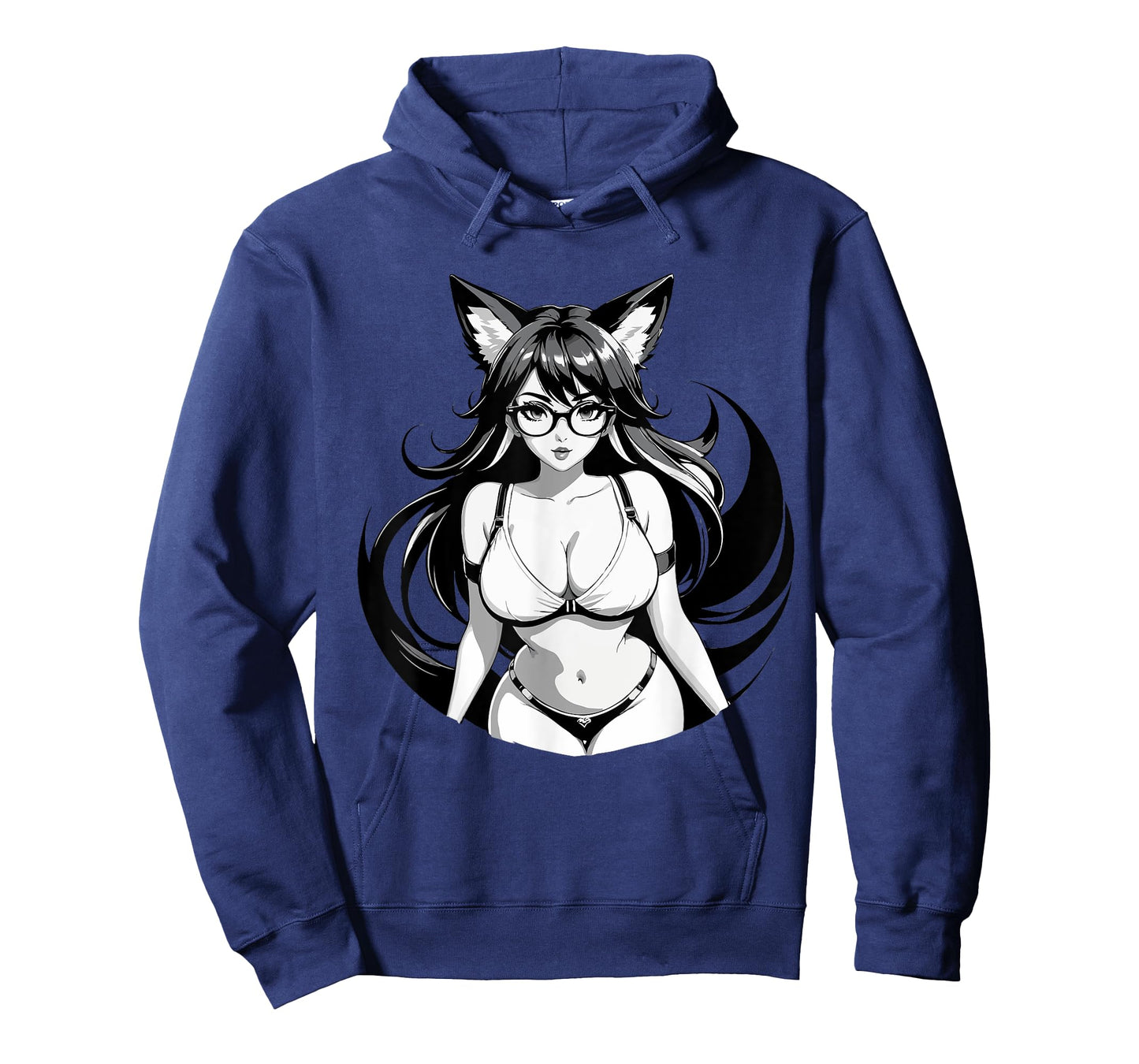 Sexy Waifu Otaku Anime Fox E-Girl Japanese Black & White T-Shirt