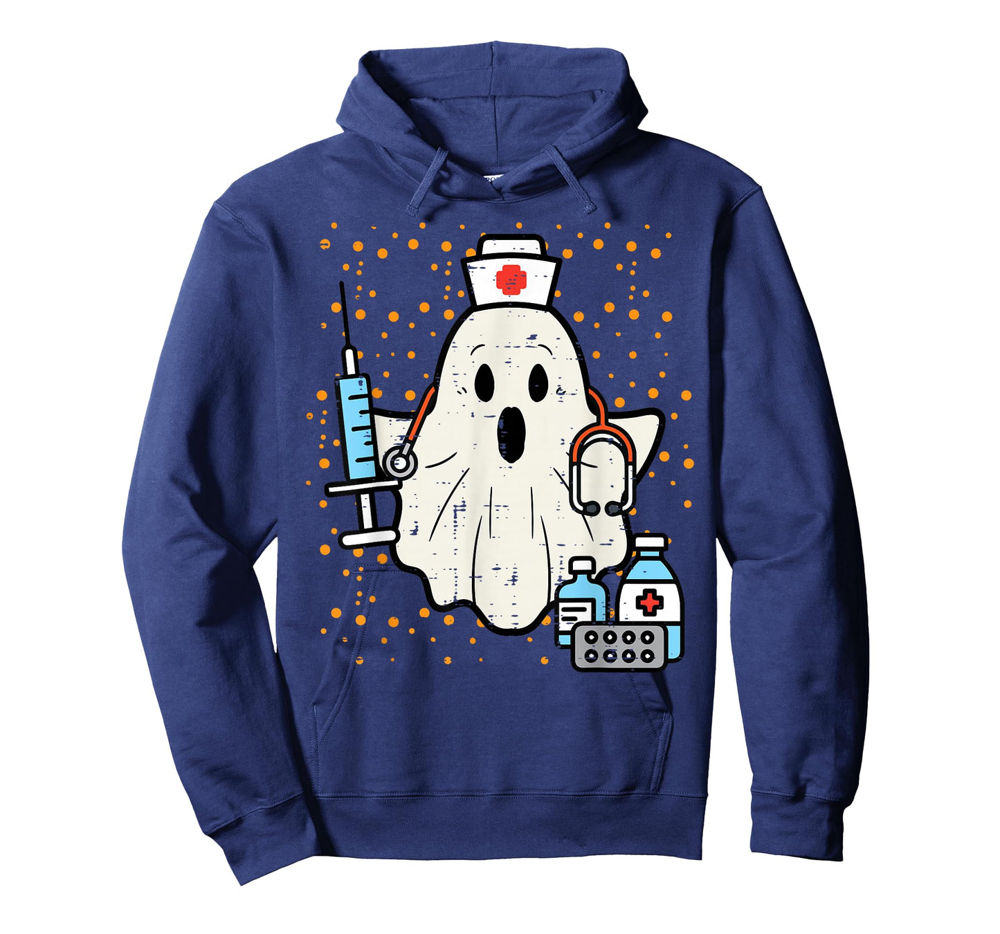 Halloween Nurse Ghost Boo Nursing Scrub Top Costume Women T-Shirt