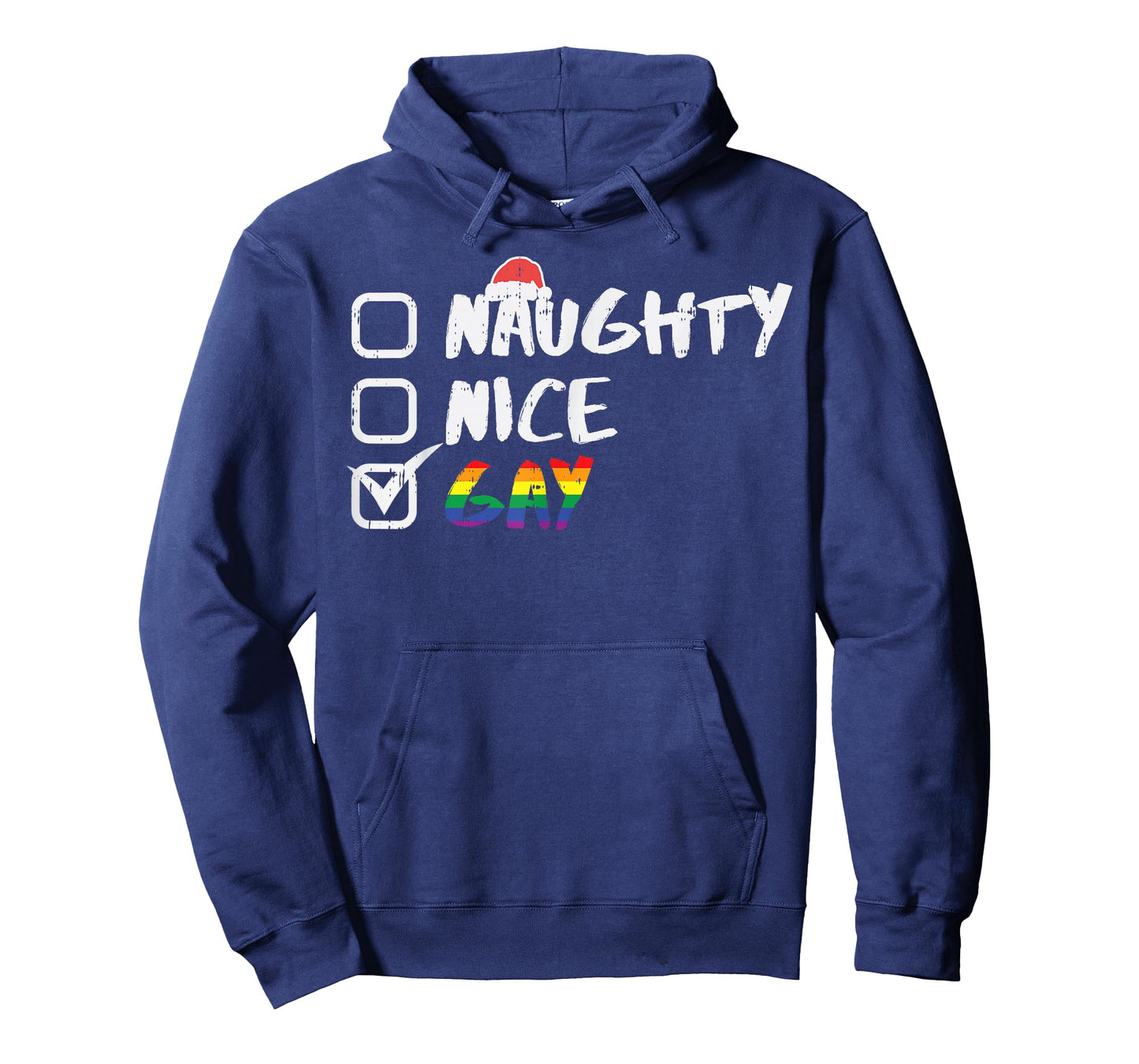 Naughty Nice Gay Rainbow Funny Gay Pride LGBT Christmas Gift T-Shirt