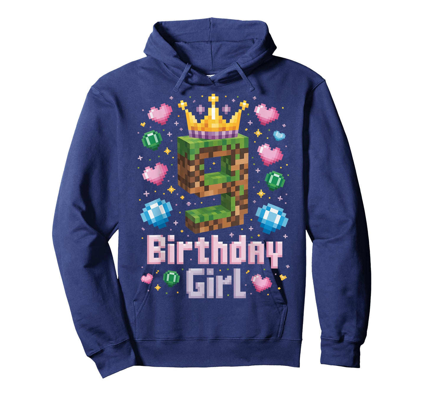9th Birthday Girl Shirt Gaming Pixel Number Party 9 Year Old T-Shirt