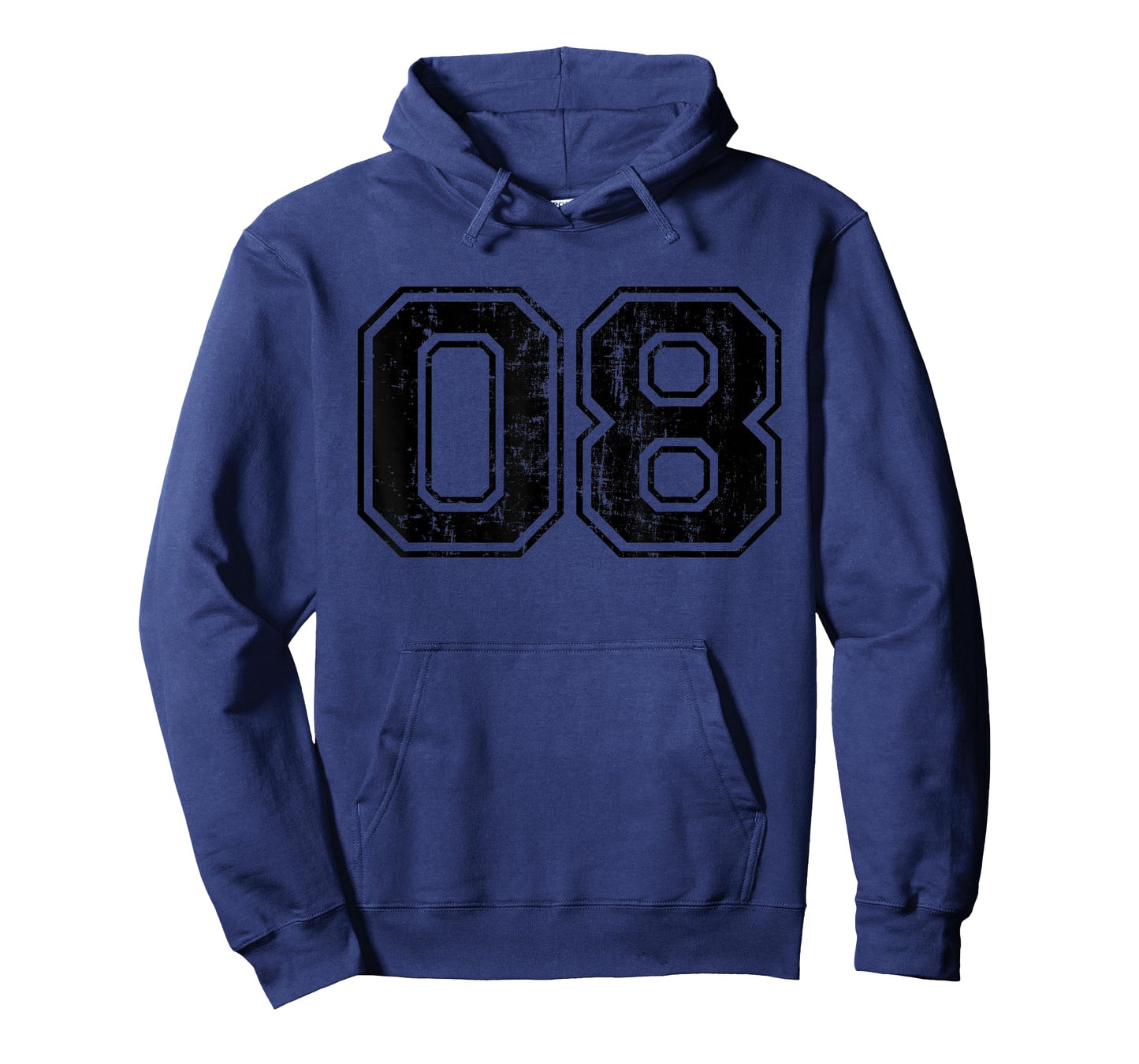 Number 08 Varsity Distressed Vintage Sport Team Player's T-Shirt